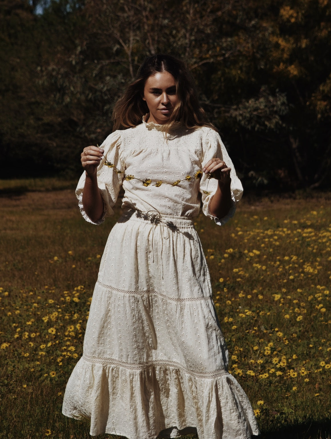 SECONDS - KATERINA BLOUSE IVORY COTTON LACE