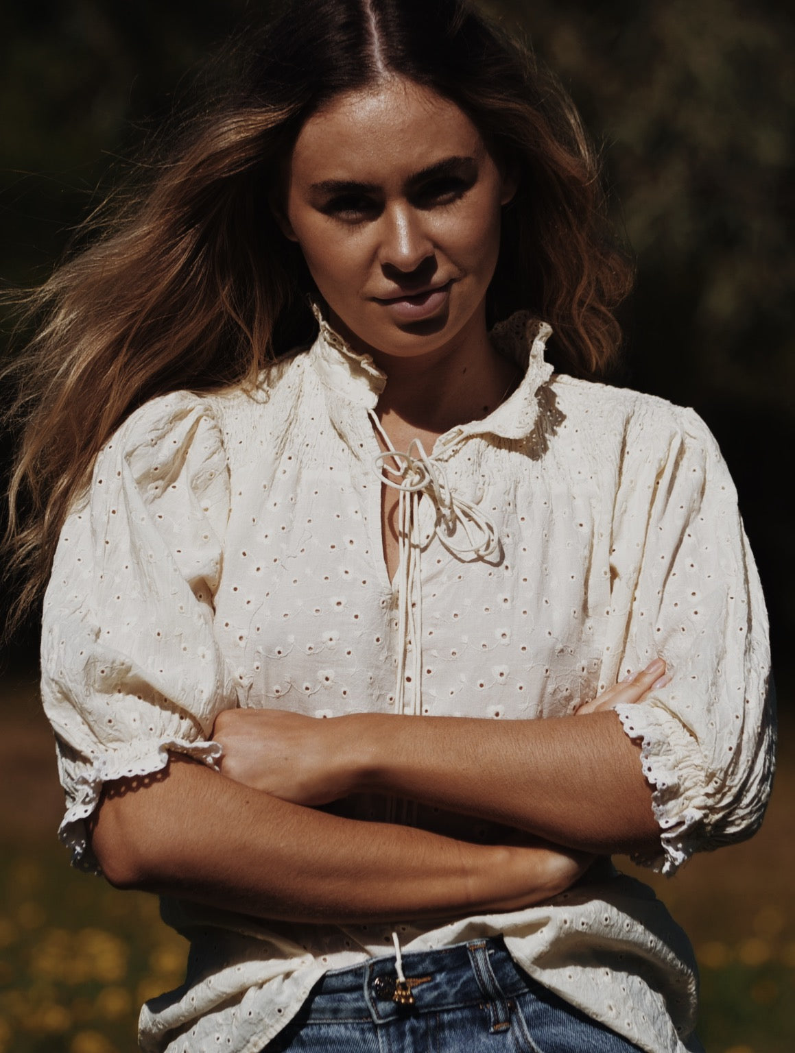 SECONDS - KATERINA BLOUSE IVORY COTTON LACE