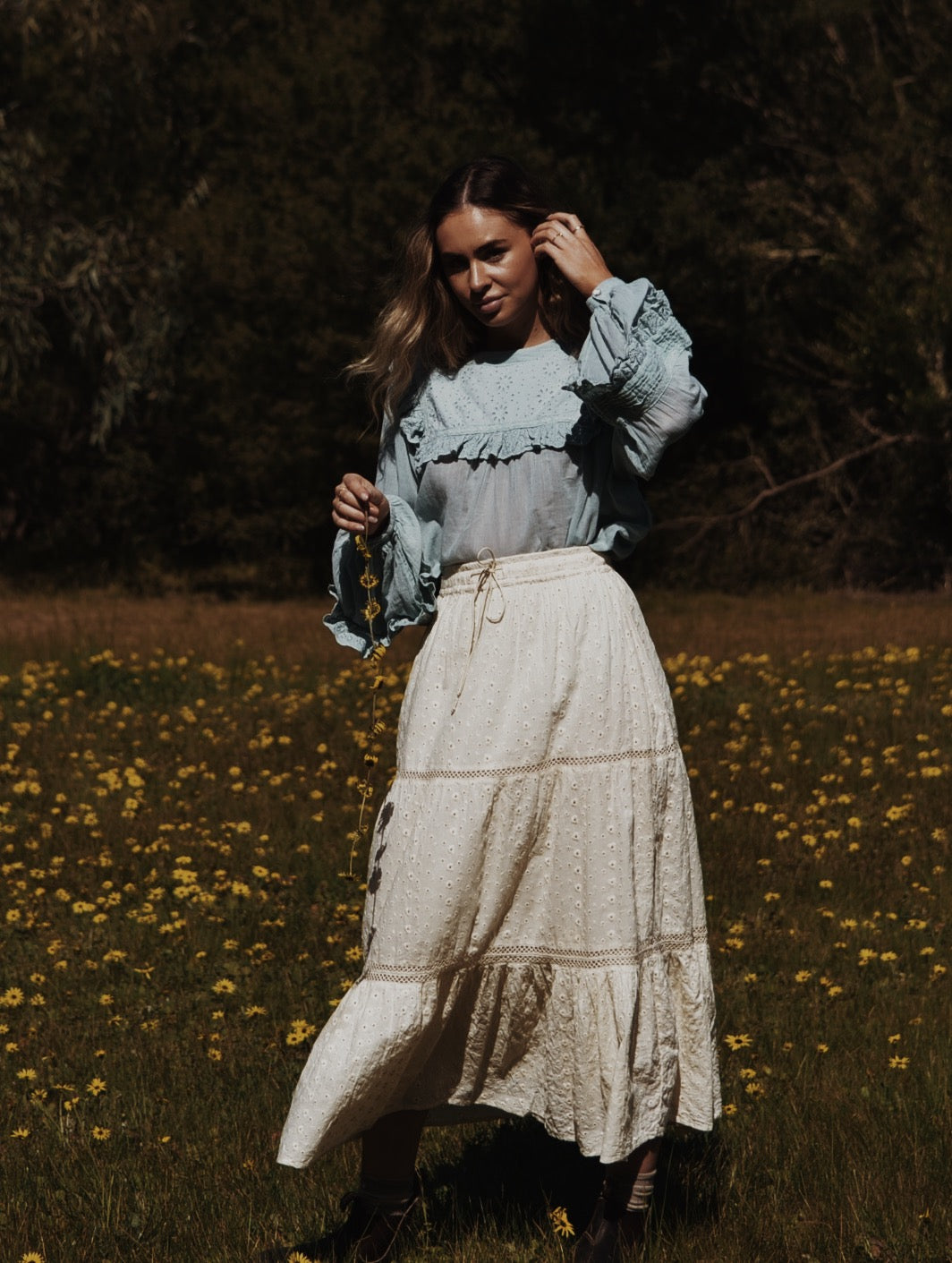 KATERINA SKIRT IVORY COTTON LACE