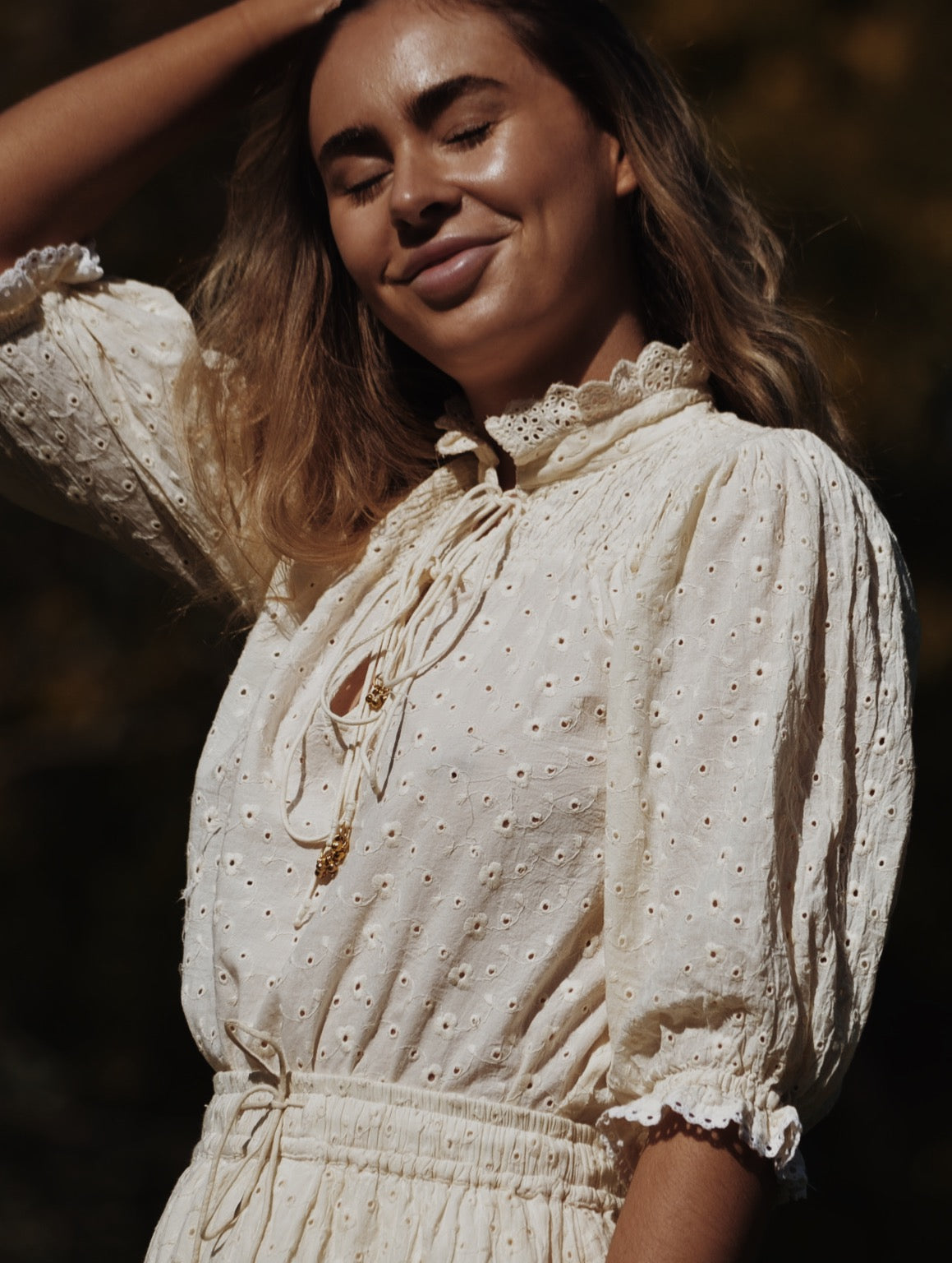 SECONDS - KATERINA BLOUSE IVORY COTTON LACE