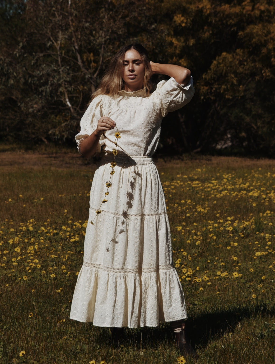 SECONDS - KATERINA BLOUSE IVORY COTTON LACE