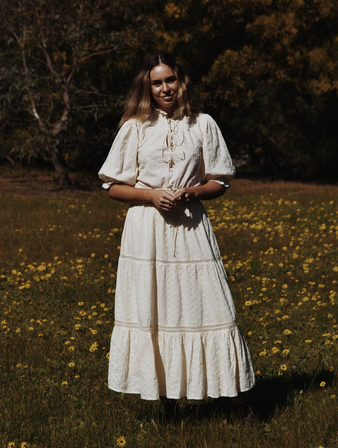 SECONDS - KATERINA BLOUSE IVORY COTTON LACE