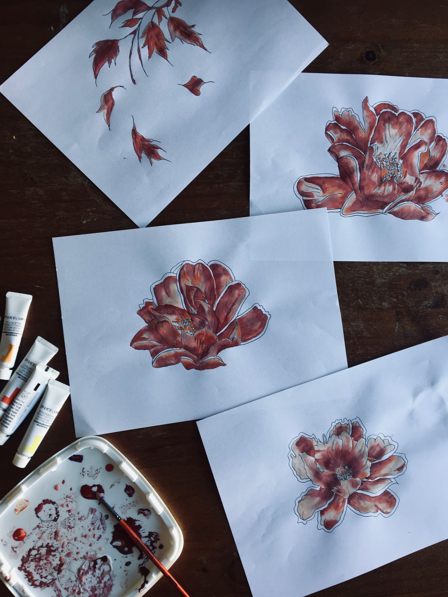 PRAIRIE DRESS ITOH PEONY HAND PAINTED PRINT