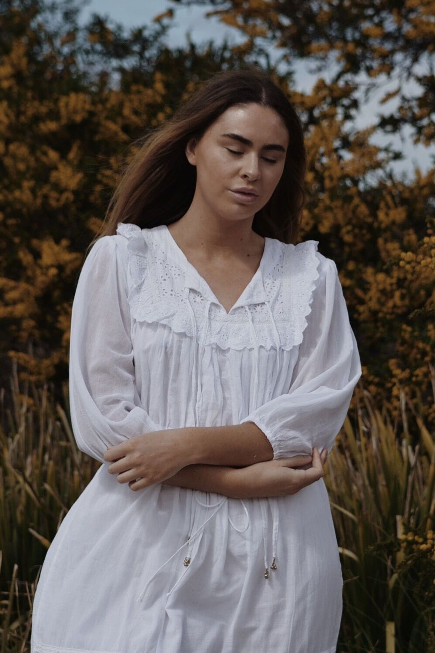 ABERDEEN WHITE COTTON LACE DRESS