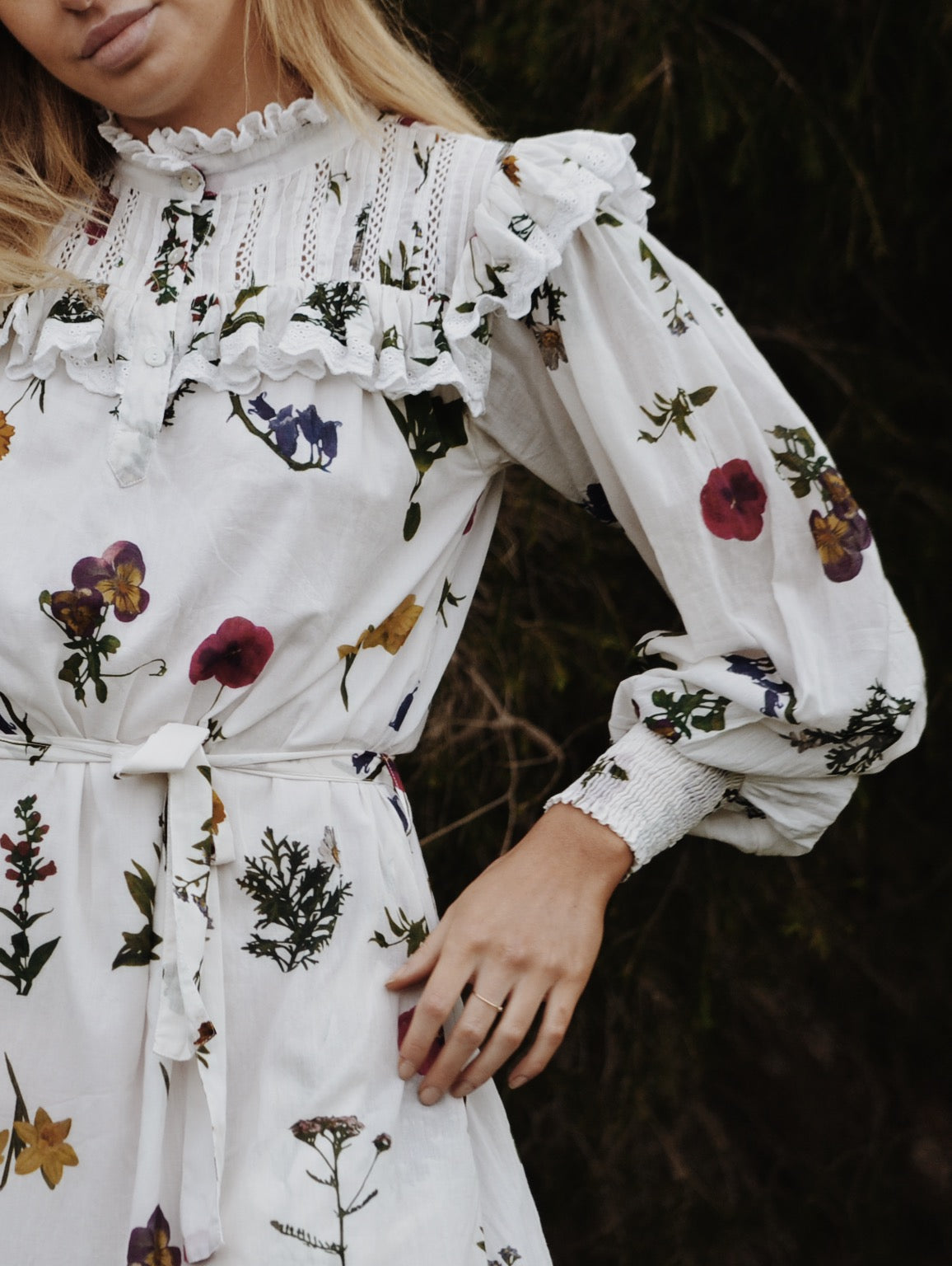 SECOND - 100% RECYCLED COTTON - CLOTHILDE DRESS GARDEN BOTANIC - SMALL