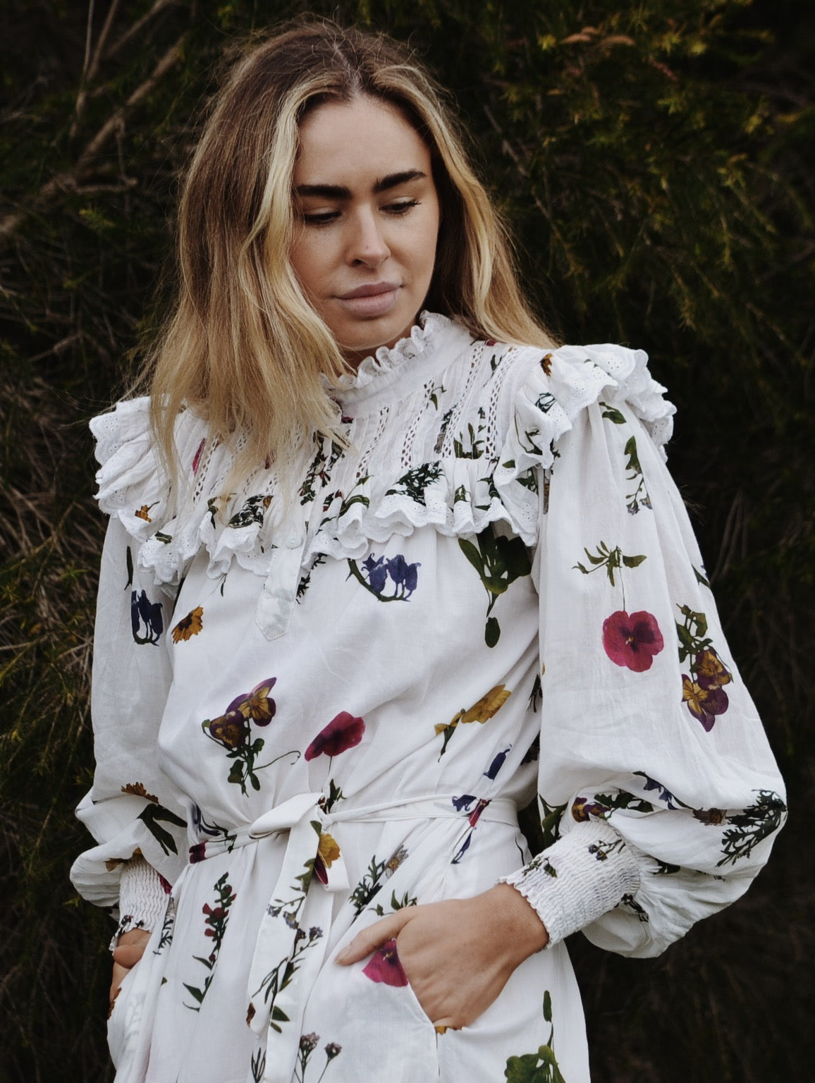 SECOND - 100% RECYCLED COTTON - CLOTHILDE DRESS GARDEN BOTANIC - SMALL