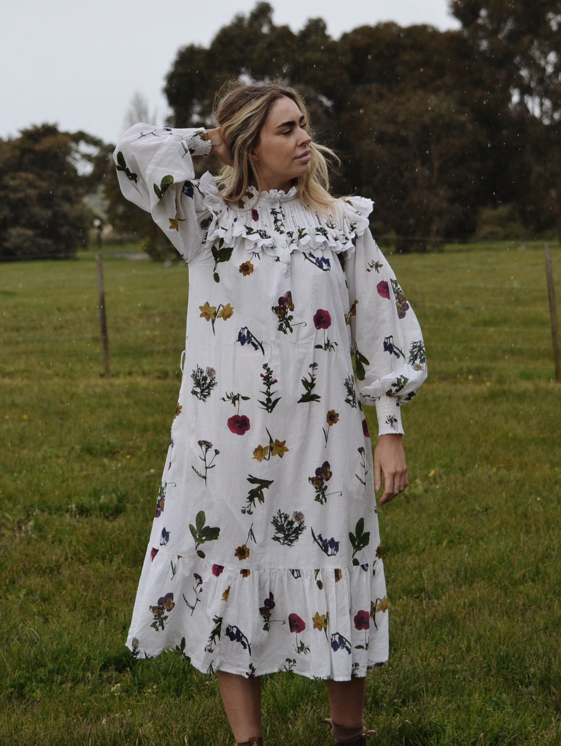 SECOND - 100% RECYCLED COTTON - CLOTHILDE DRESS GARDEN BOTANIC - SMALL