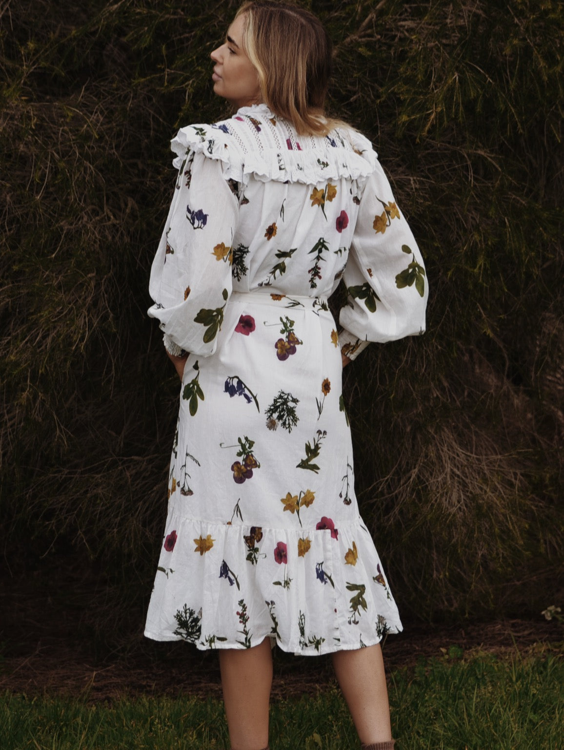SECOND - 100% RECYCLED COTTON - CLOTHILDE DRESS GARDEN BOTANIC - SMALL