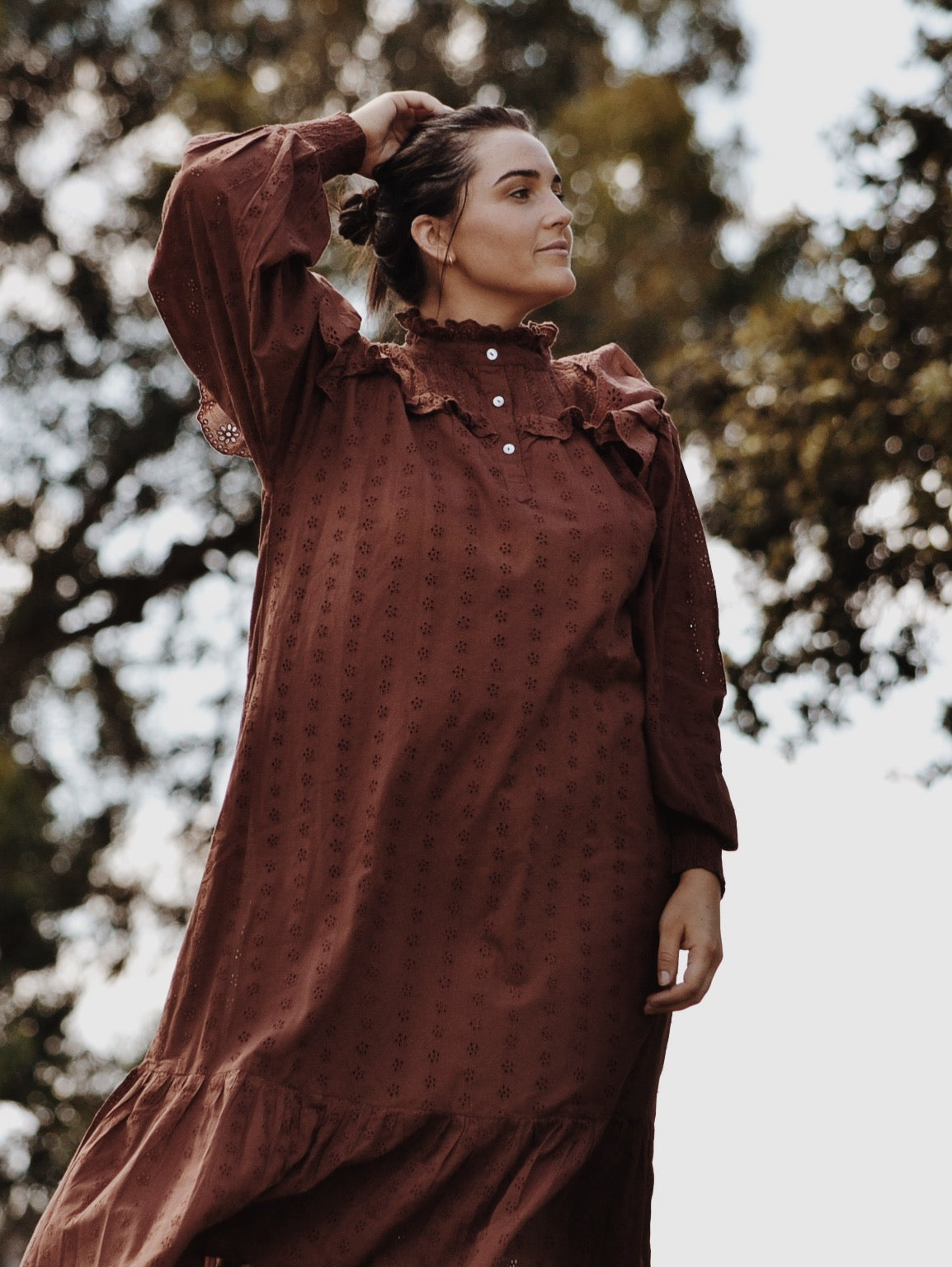 SECOND - 100% RECYCLED COTTON - CLOTHILDE DRESS RUST