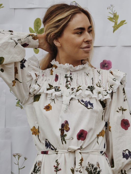 SECOND - 100% RECYCLED COTTON - CLOTHILDE DRESS GARDEN BOTANIC - SMALL