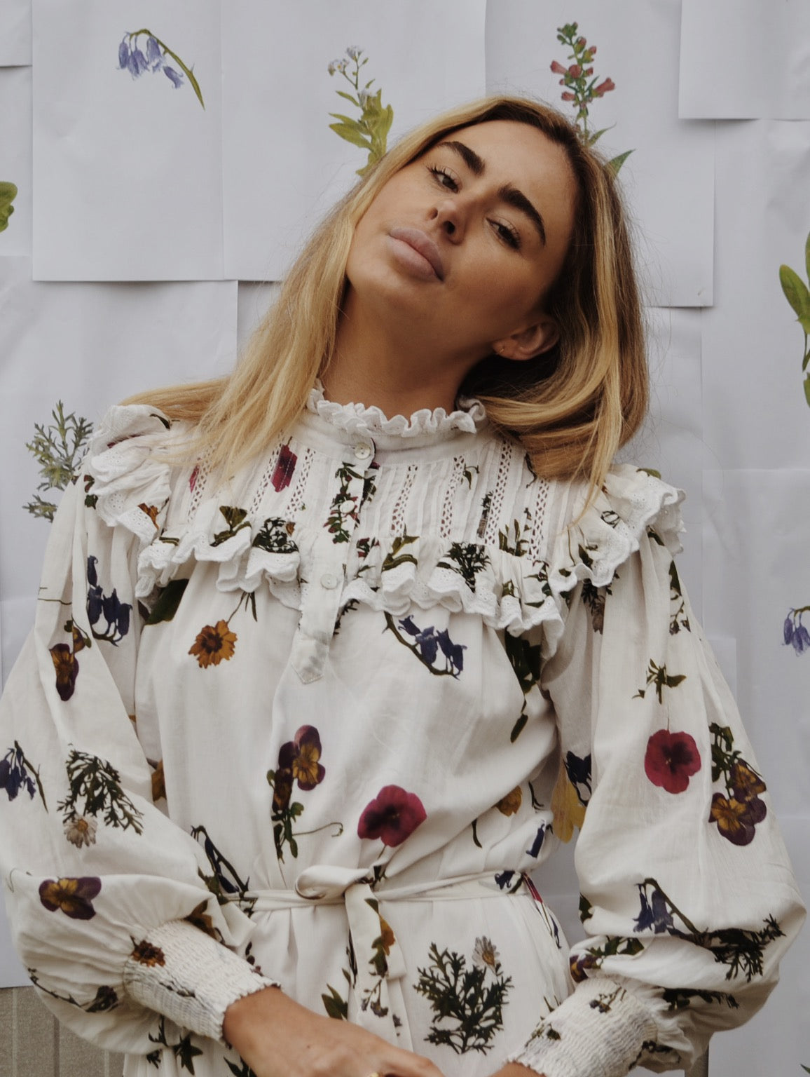 SECOND - 100% RECYCLED COTTON - CLOTHILDE DRESS GARDEN BOTANIC - SMALL