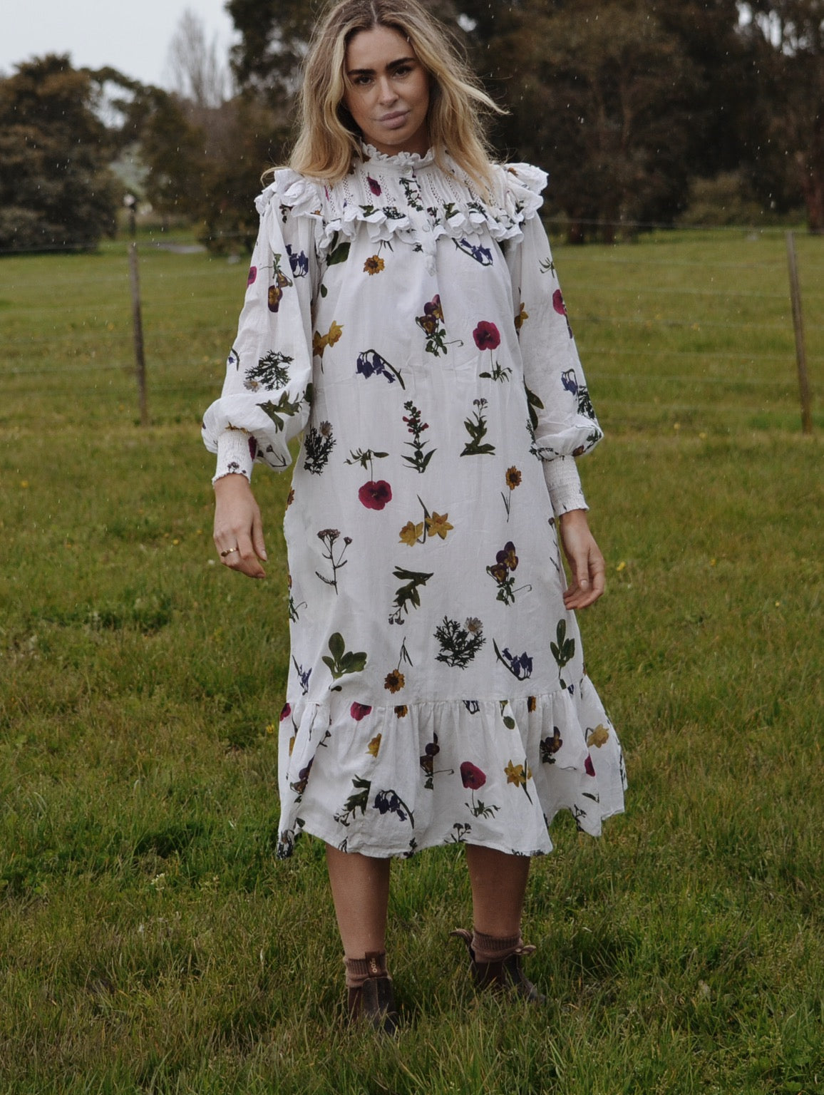 SECOND - 100% RECYCLED COTTON - CLOTHILDE DRESS GARDEN BOTANIC - SMALL
