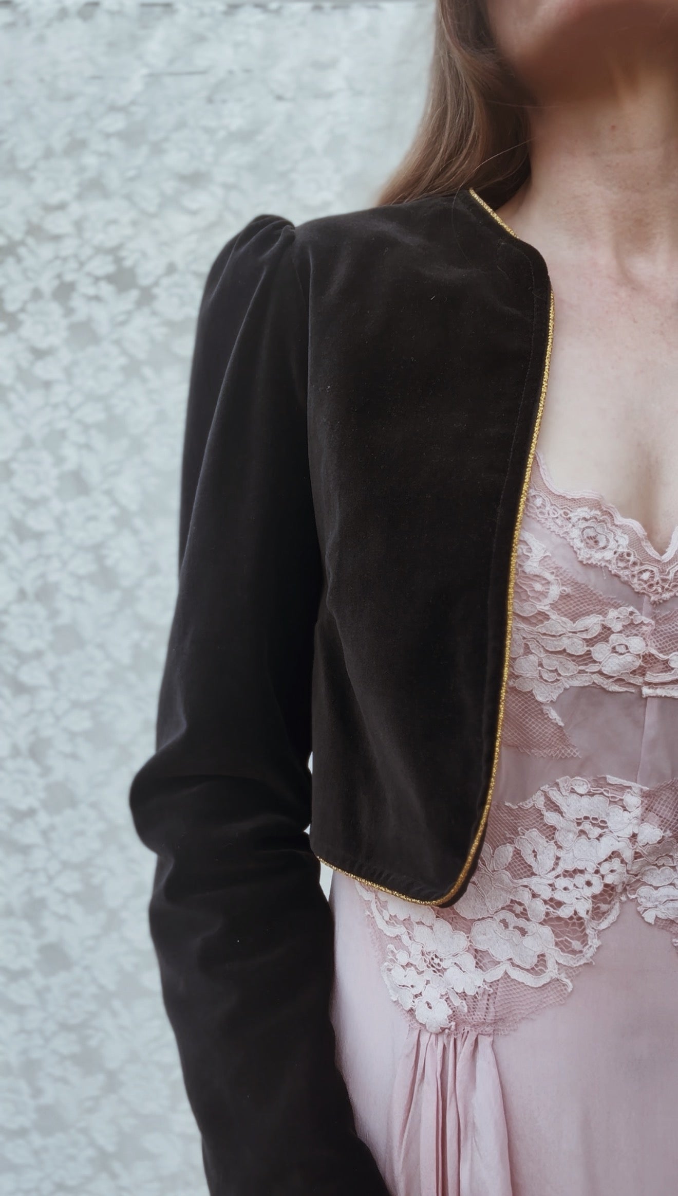 VINTAGE VELVETEEN CROP JACKET XS