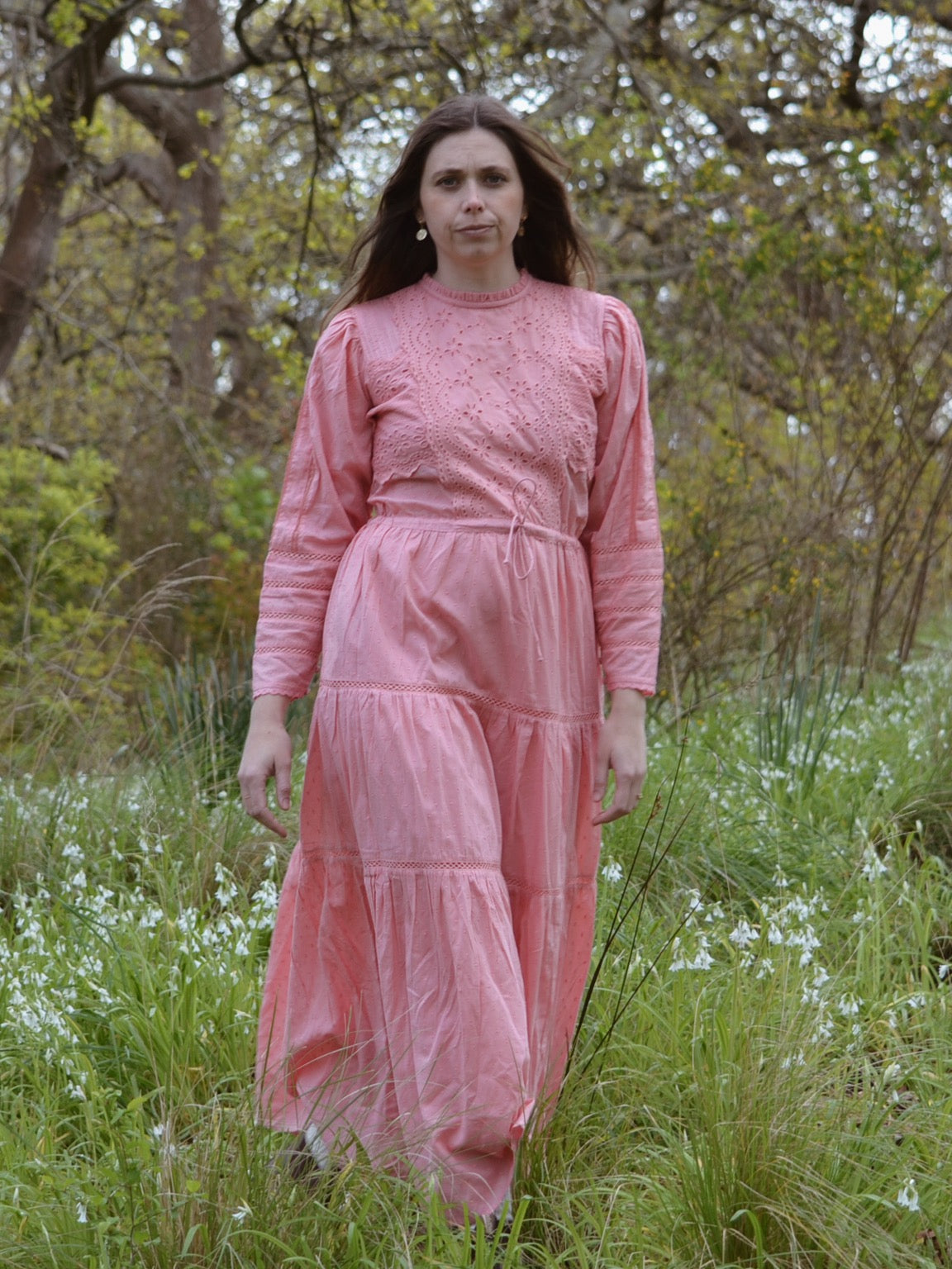 SAINSBURY COTTON LACE DRESS PINK