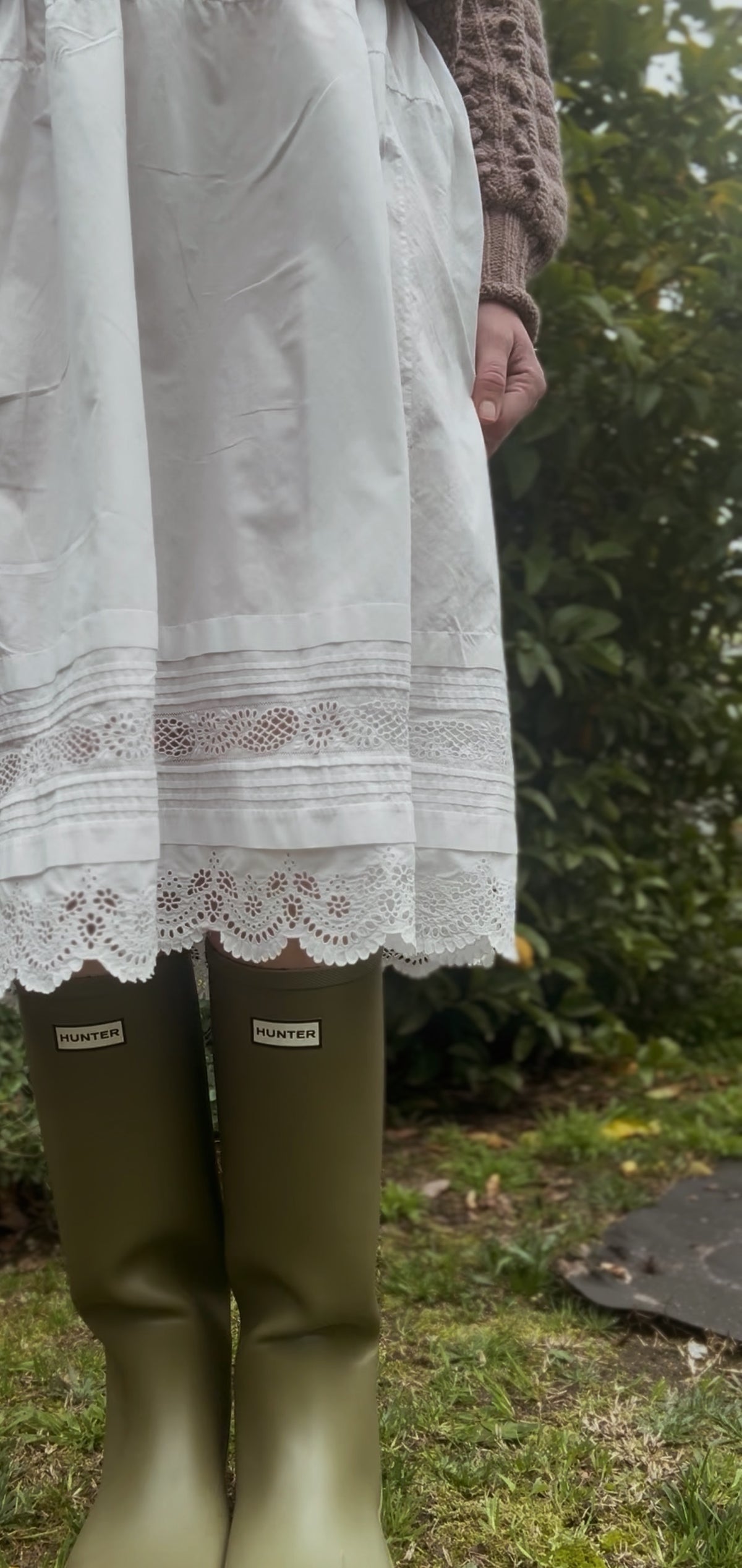 ONE OF A KIND — EARLY 1900s CHRISTENING DRESS REWORKED SKIRT XS-S