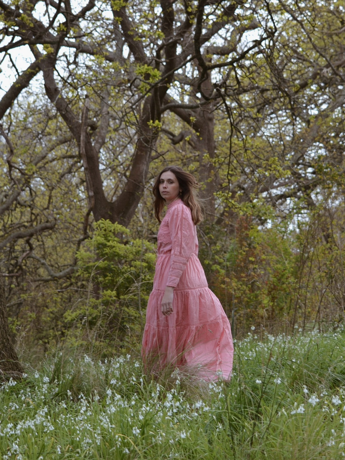 SAINSBURY COTTON LACE DRESS PINK