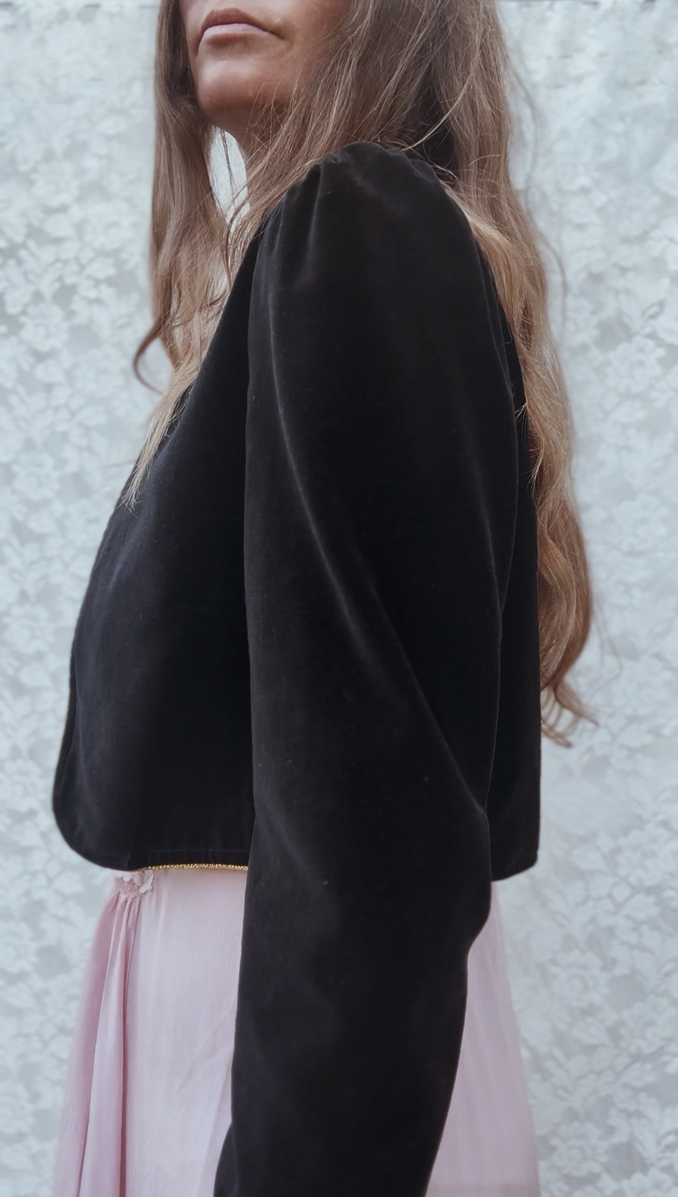 VINTAGE VELVETEEN CROP JACKET XS