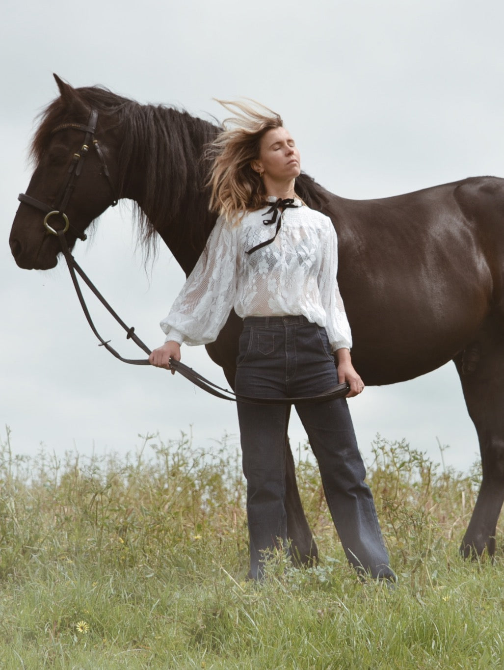 CELESTE CROCHET COTTON BLOUSE WHITE