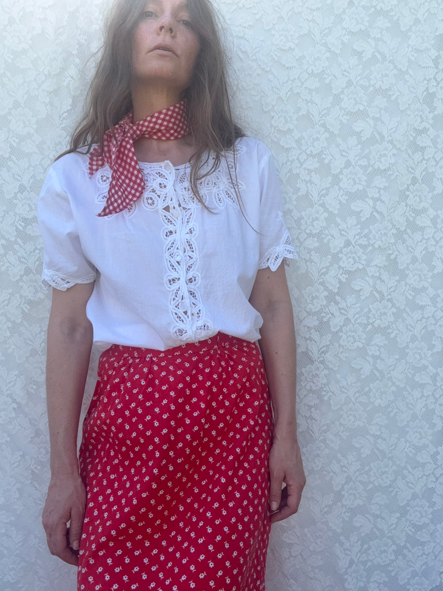 REWORKED - WHITE COTTON BLOUSE 8-12