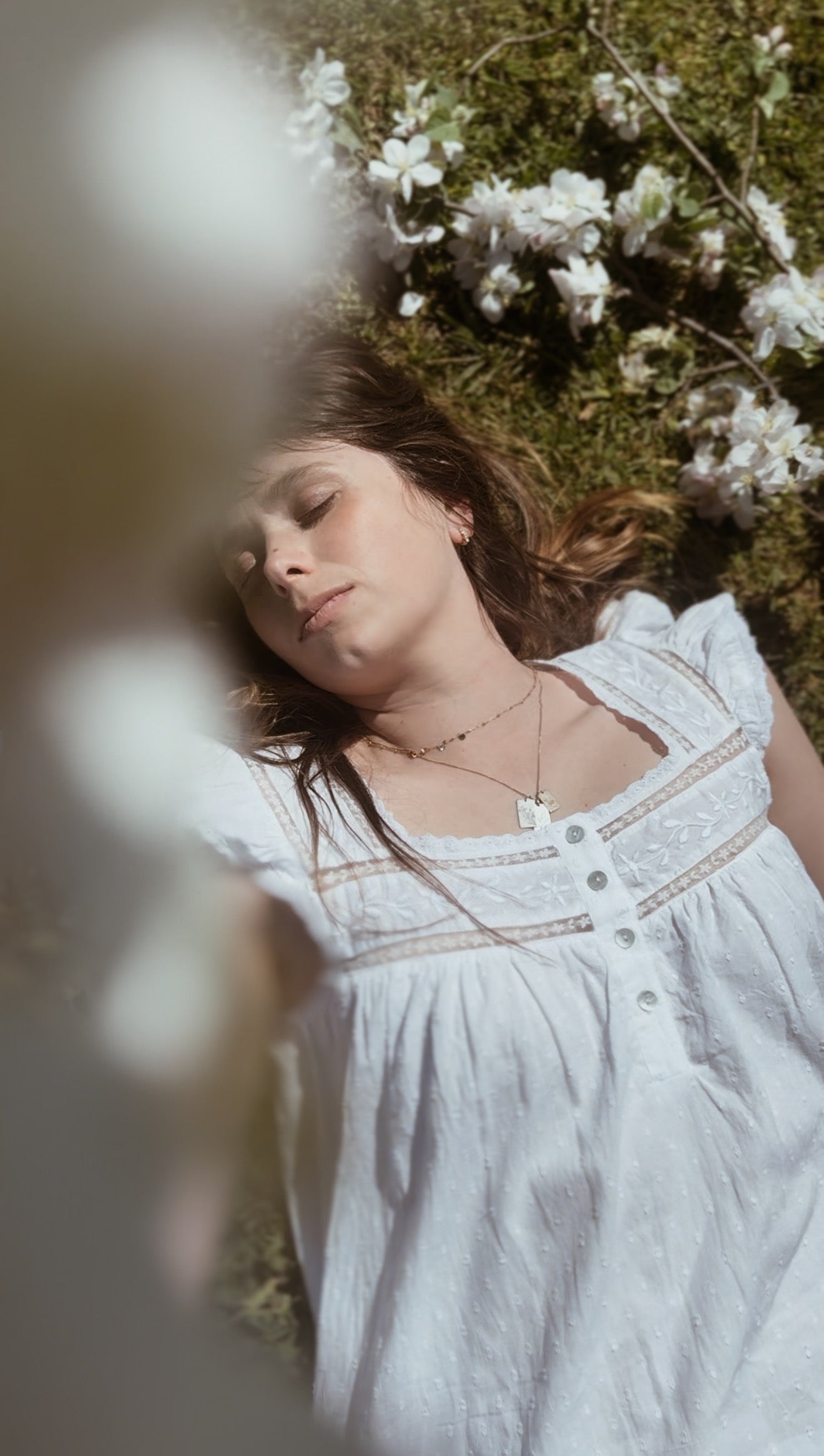 100% RECYCLED COTTON - ALICE DRESS -  WHITE