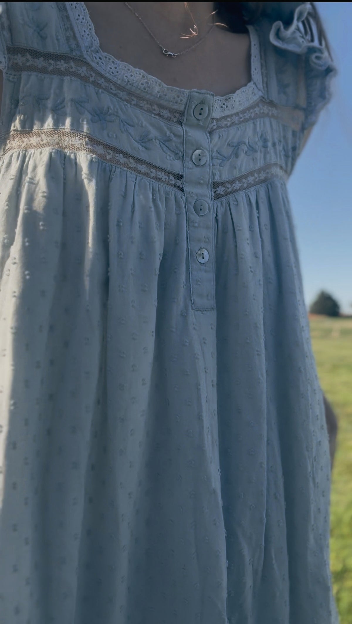 100% RECYCLED COTTON - ALICE DRESS BABY BLUE