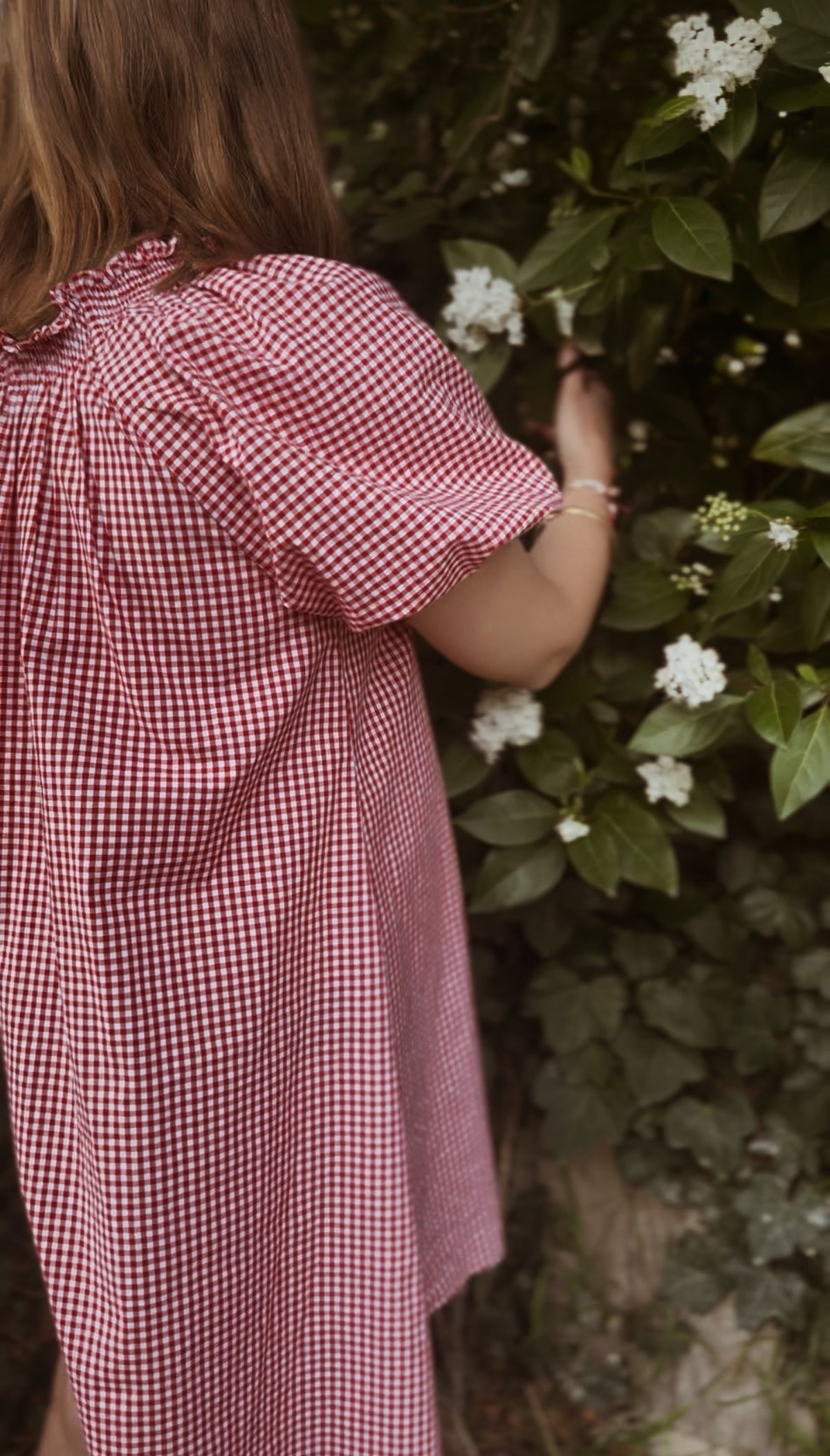 ANYA SMOCK DRESS RED GINGHAM COTTON