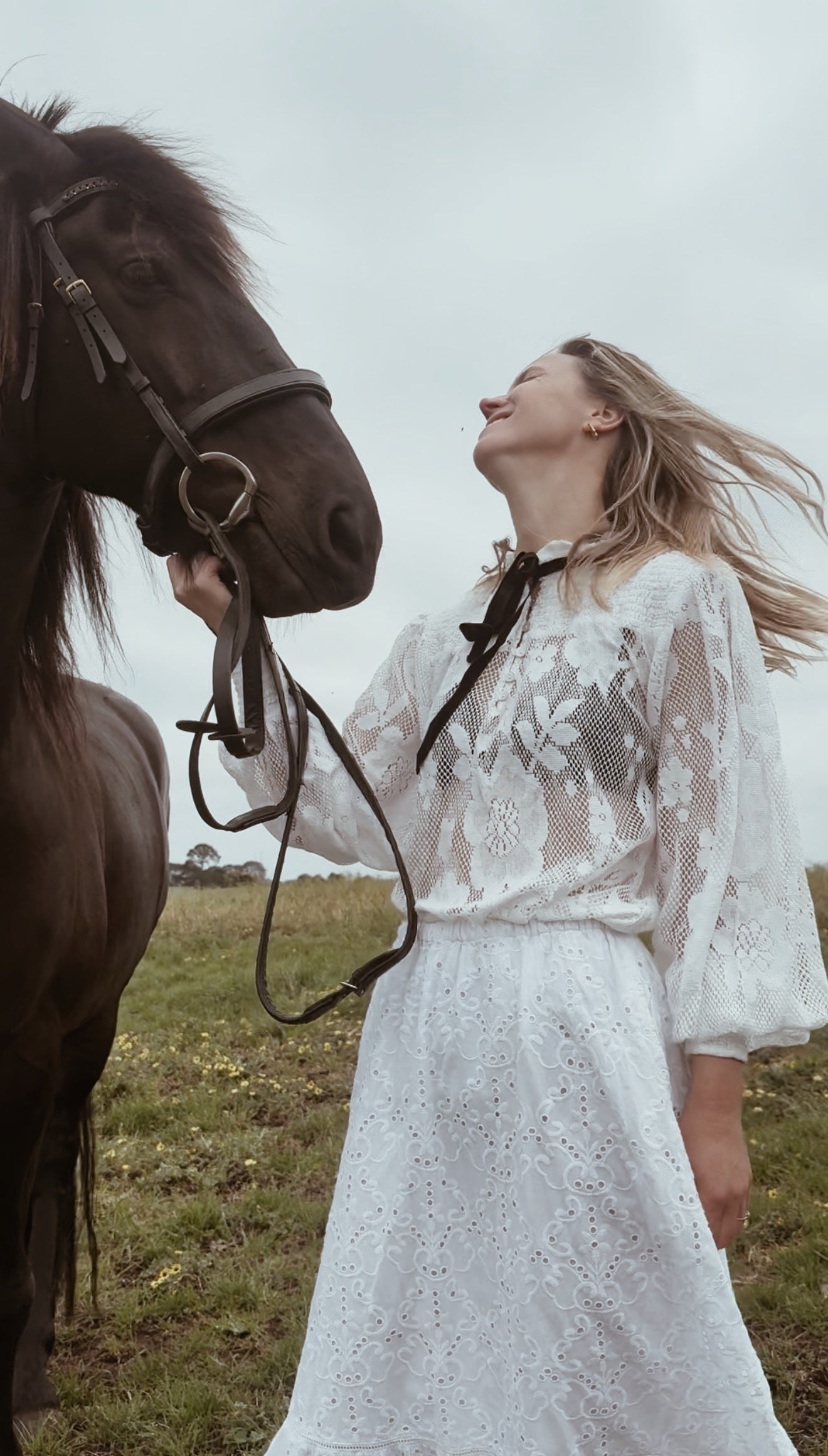 CELESTE CROCHET COTTON BLOUSE WHITE