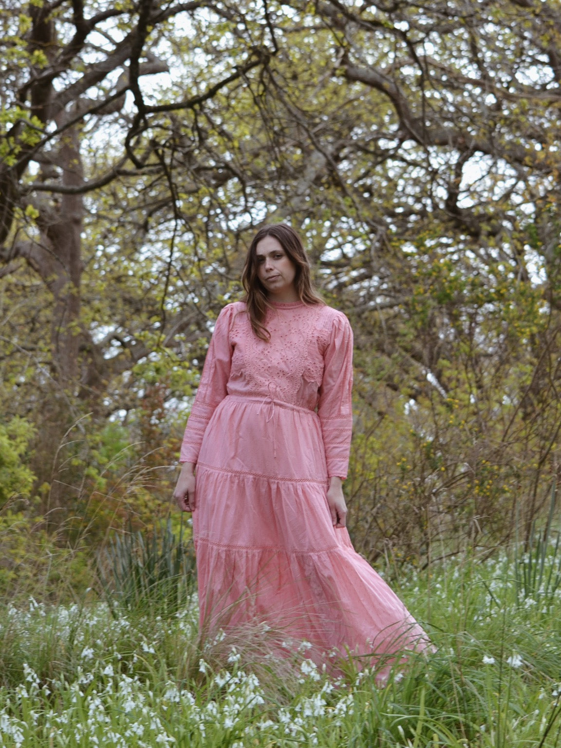 SAINSBURY COTTON LACE DRESS PINK