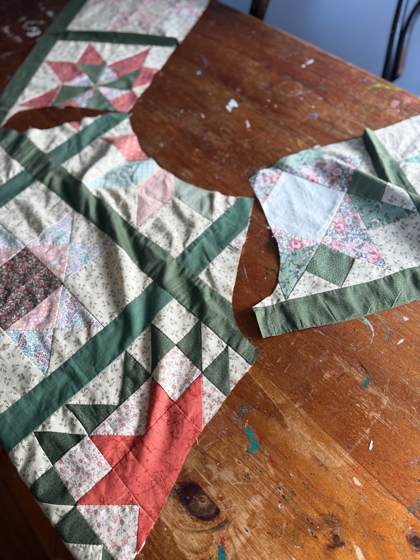 ONE OF A KIND REWORKED PATCHWORK SMOCK DRESS S-L