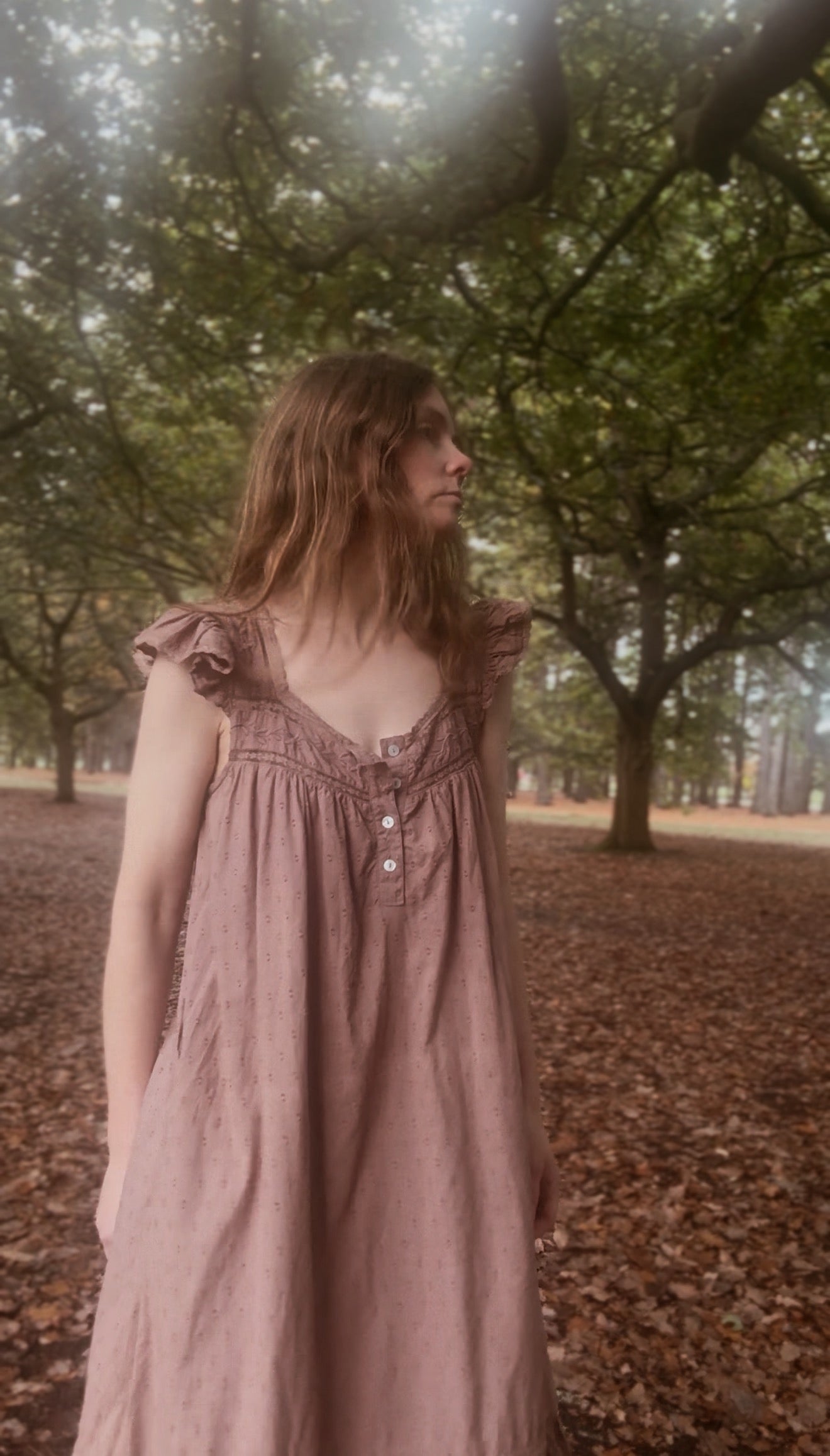 ONE ONLY - 100% RECYCLED COTTON - ALICE DRESS -  CHOCOLATE XS