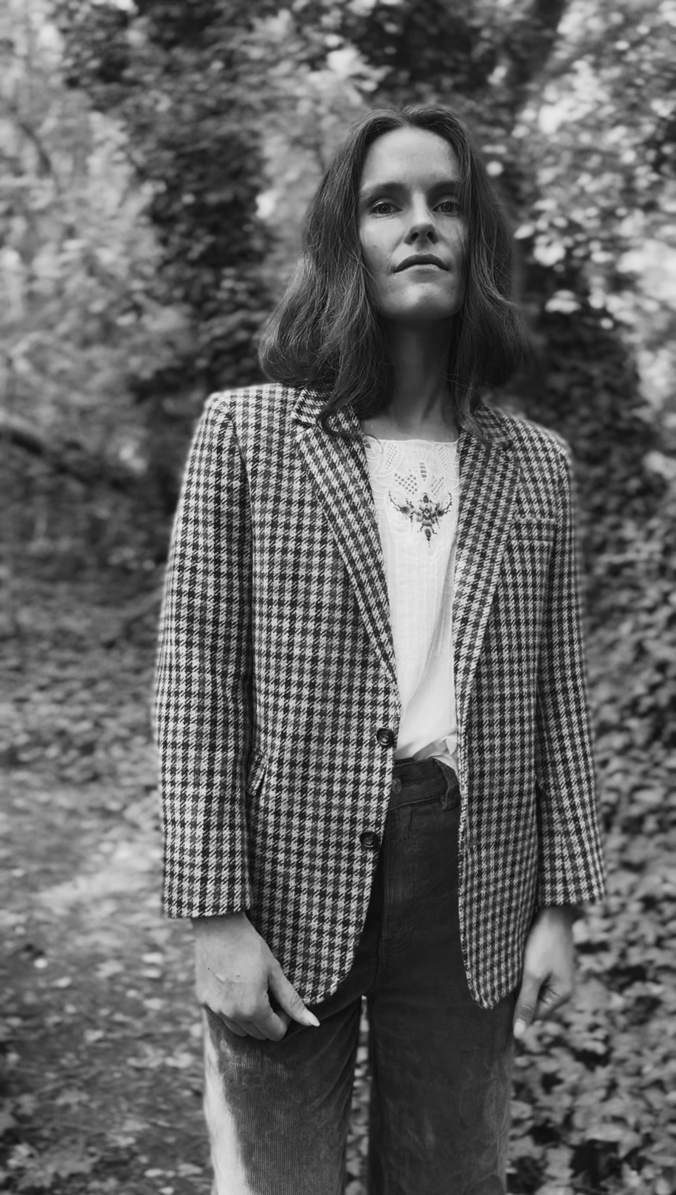 VINTAGE MARMAIR HOUNDSTOOTH WOOL BLAZER XS-S - MADE IN ENGLAND