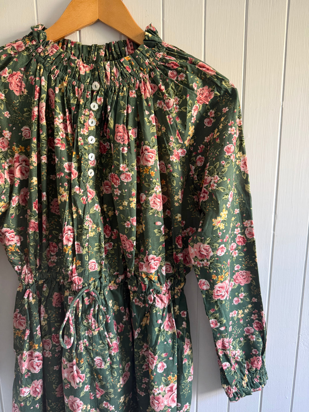 PRELOVED - PRAIRIE DRESS DARK SAGE ROSE XS