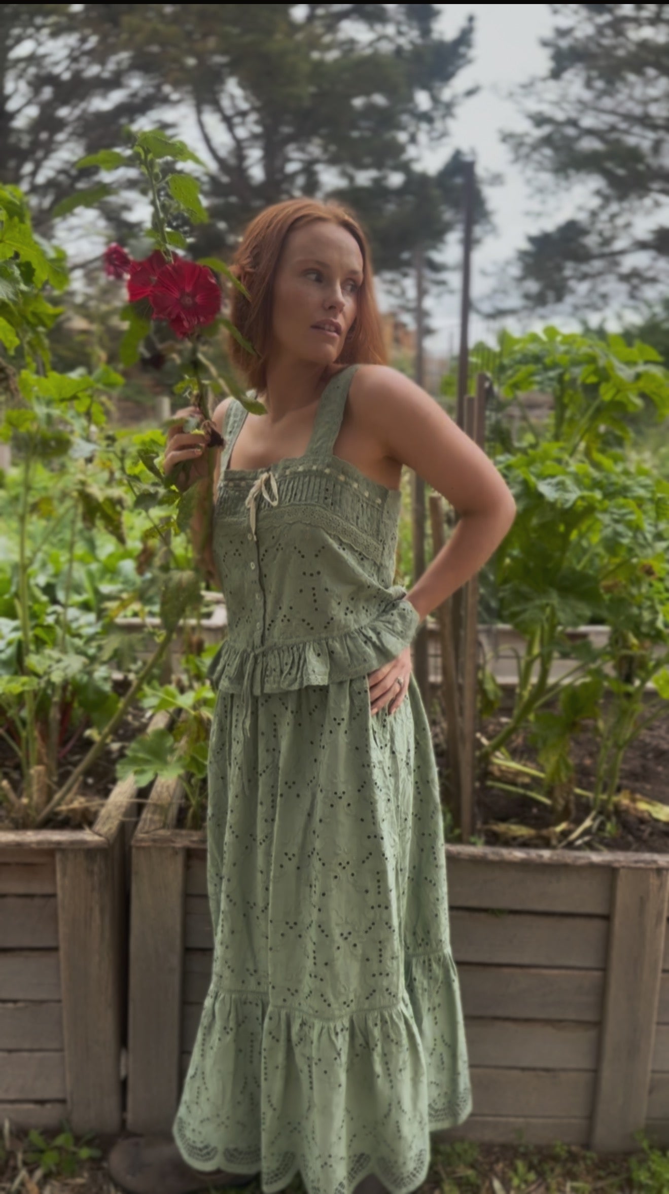 100% RECYCLED COTTON - ETIENNE CAMI SAGE