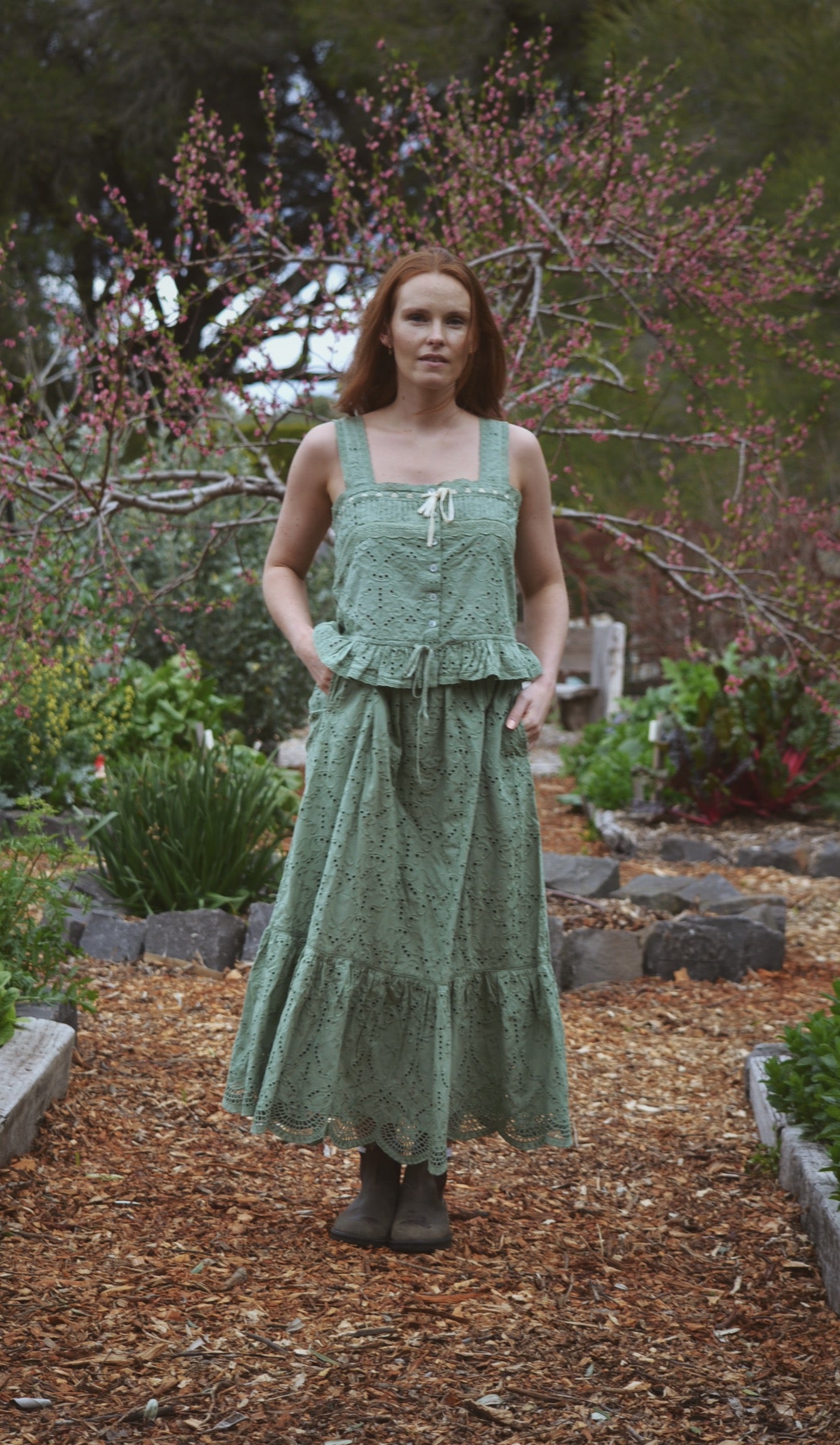 100% RECYCLED COTTON - ETIENNE CAMI SAGE