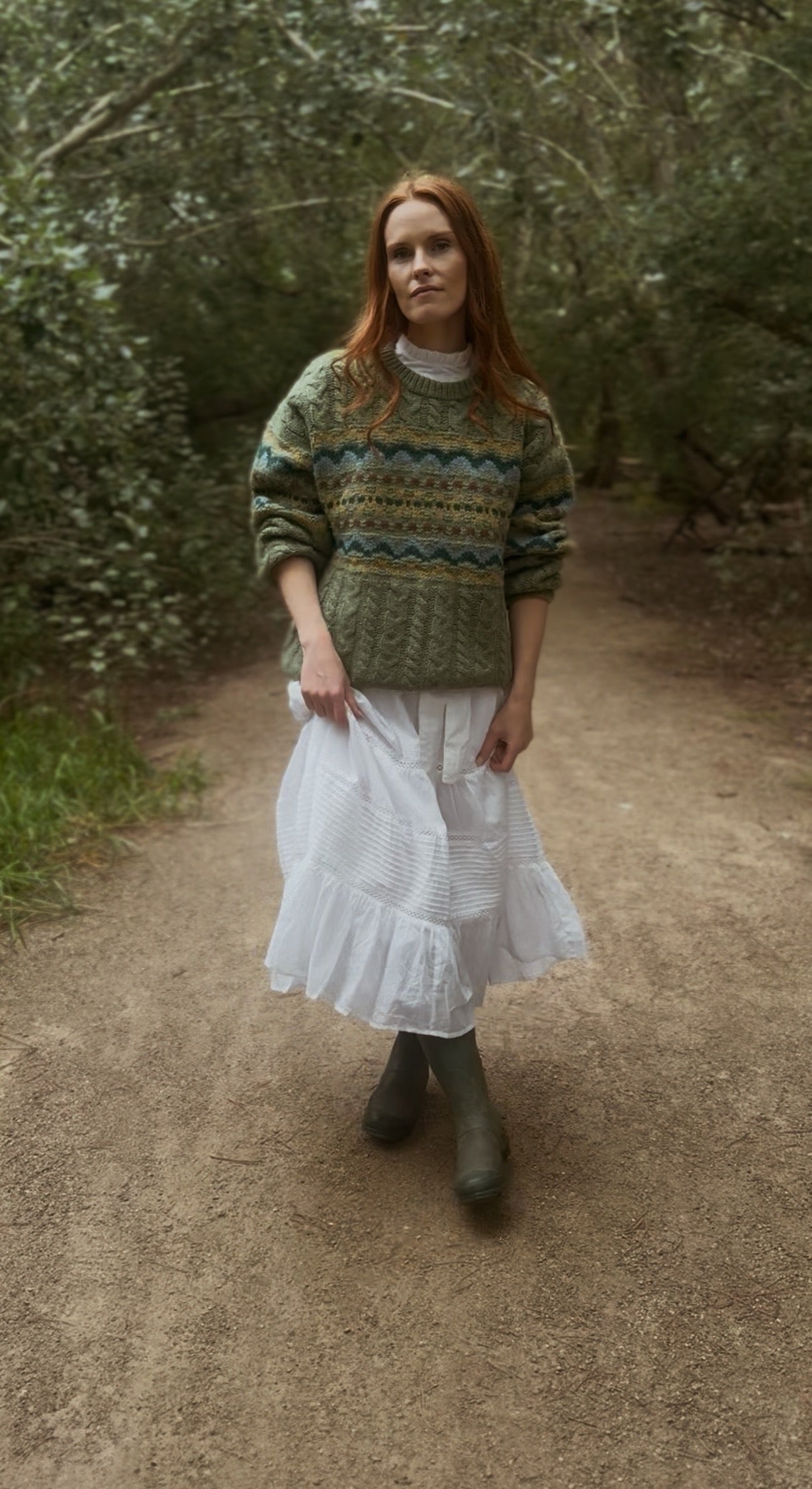 VINTAGE GREEN WOOL JUMPER S-XL
