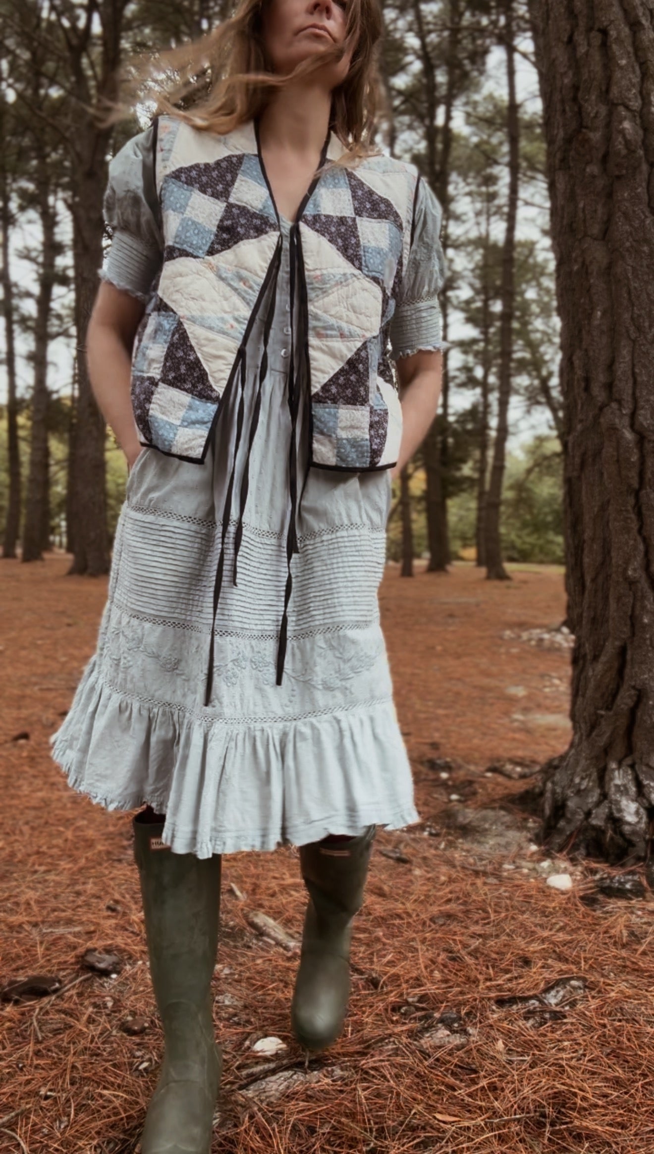 ONE OF A KIND REWORKED PATCHWORK VEST S-L