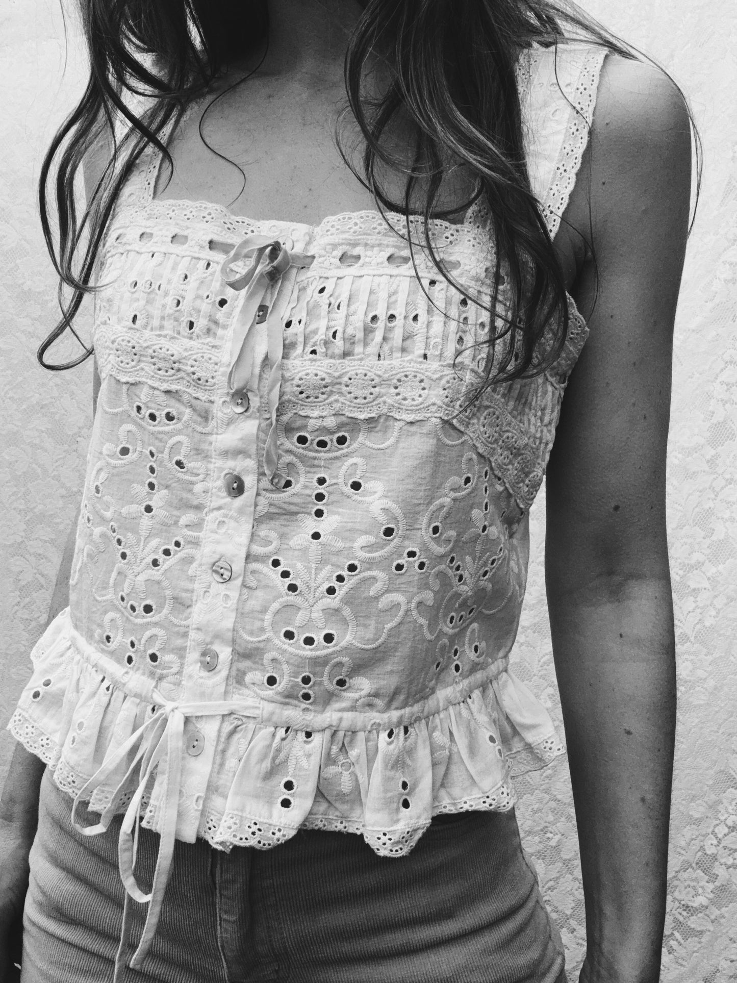 100% RECYCLED COTTON - ETIENNE CAMI WHITE