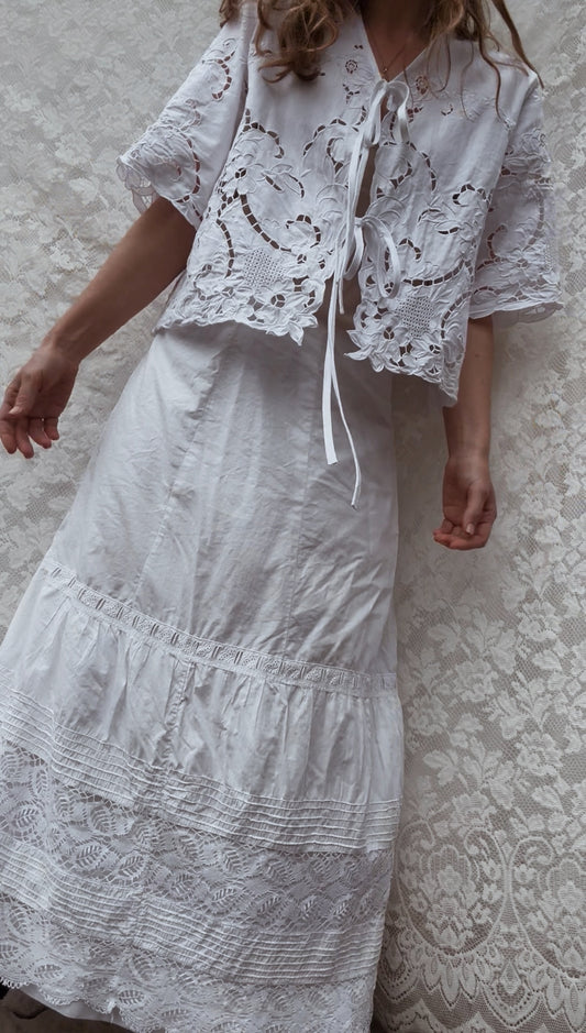 VINTAGE HANDMADE EARLY 1900'S PETTICOAT SKIRT SMALL