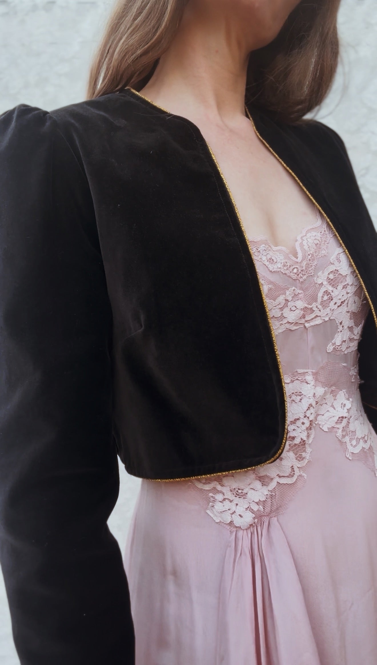 VINTAGE VELVETEEN CROP JACKET XS