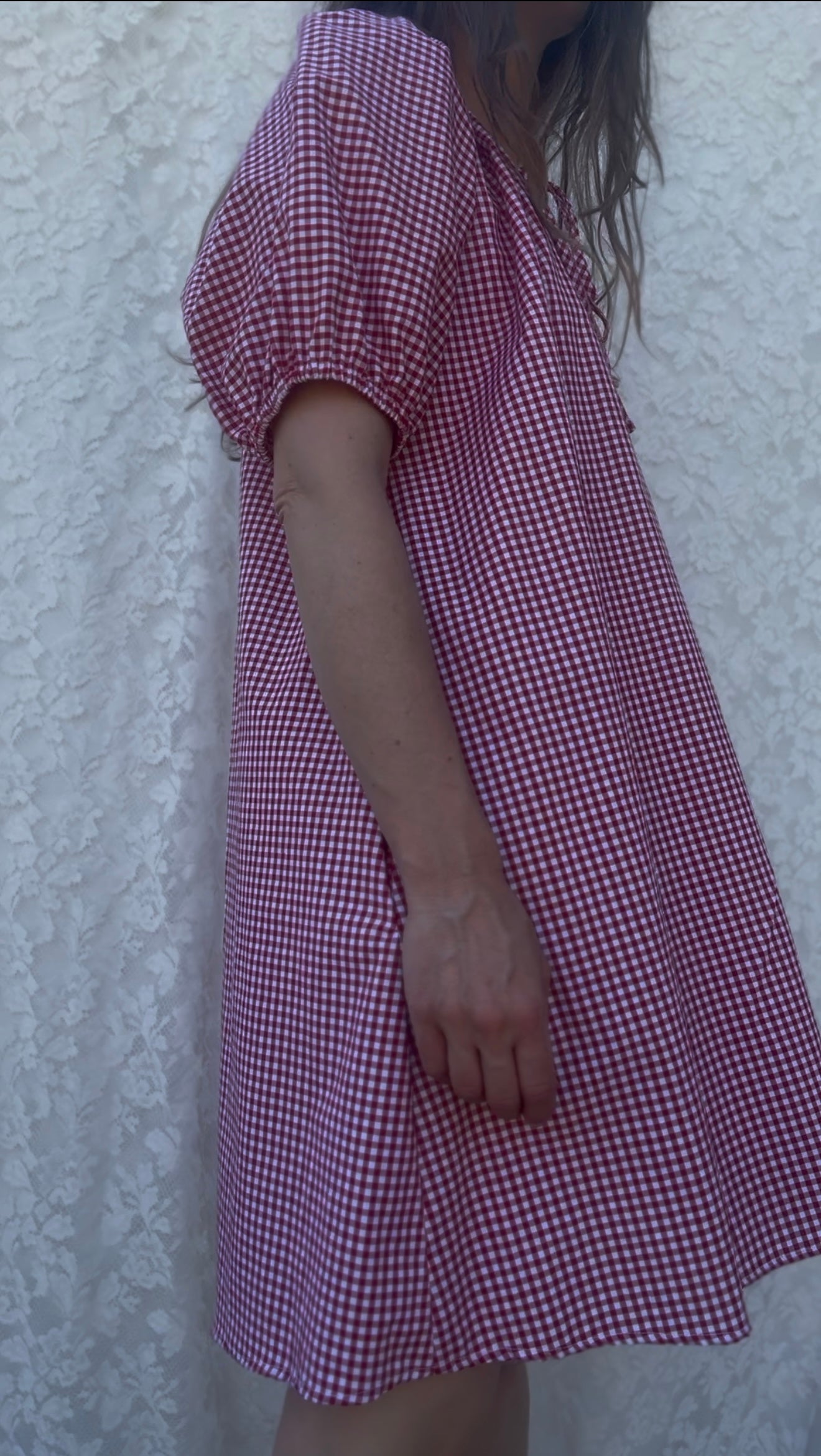 POPPY SMOCK DRESS RED GINGHAM COTTON