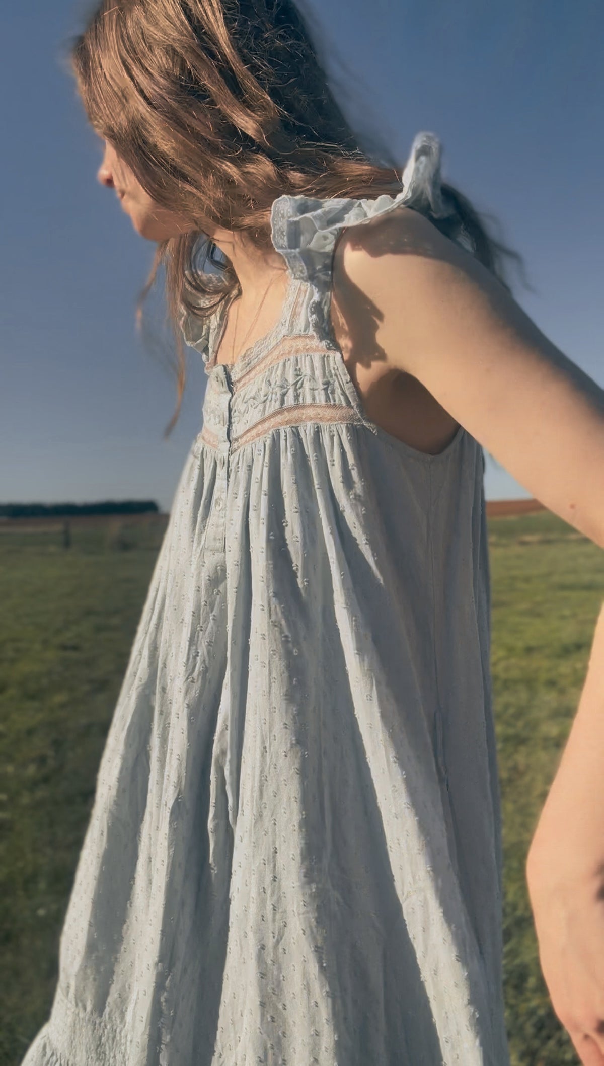 100% RECYCLED COTTON - ALICE DRESS BABY BLUE