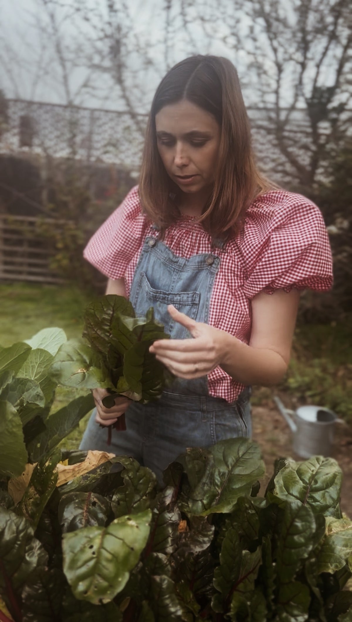 ANYA SMOCK BLOUSE RED GINGHAM COTTON