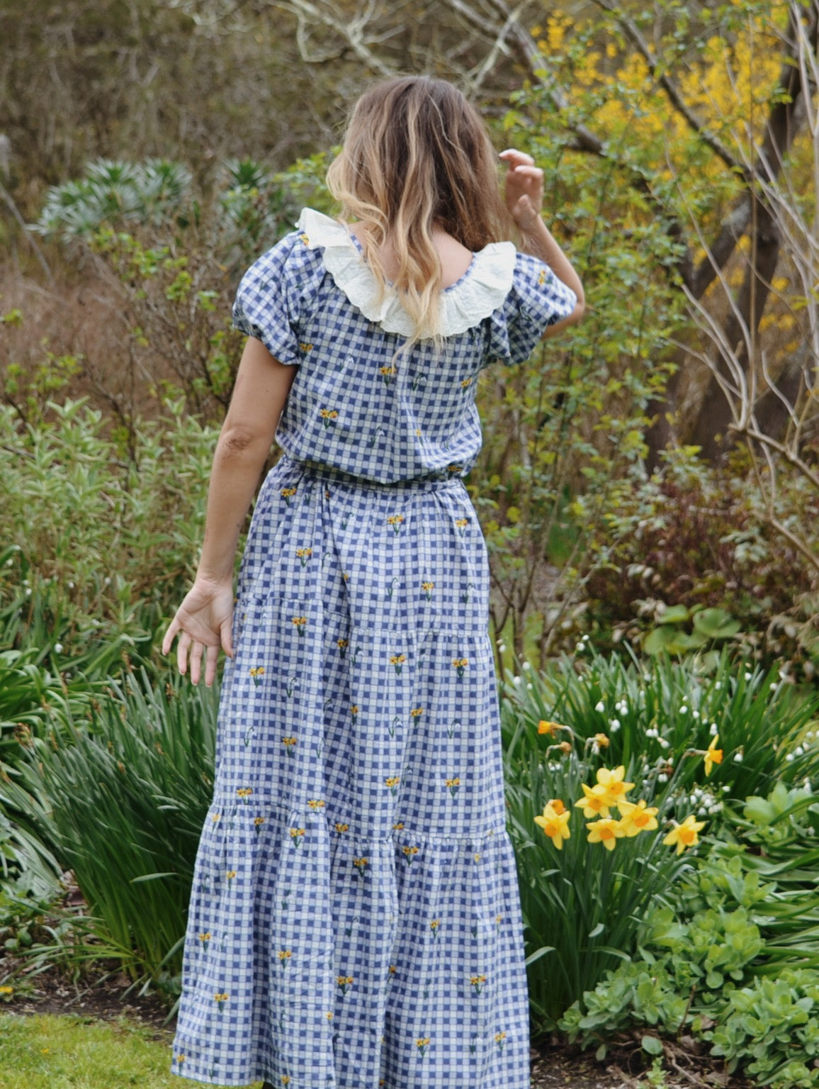 100% RECYCLED COTTON - DELPHINIUM BLUE GINGHAM