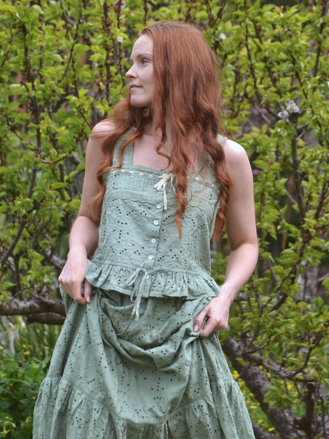 100% RECYCLED COTTON - ETIENNE CAMI SAGE