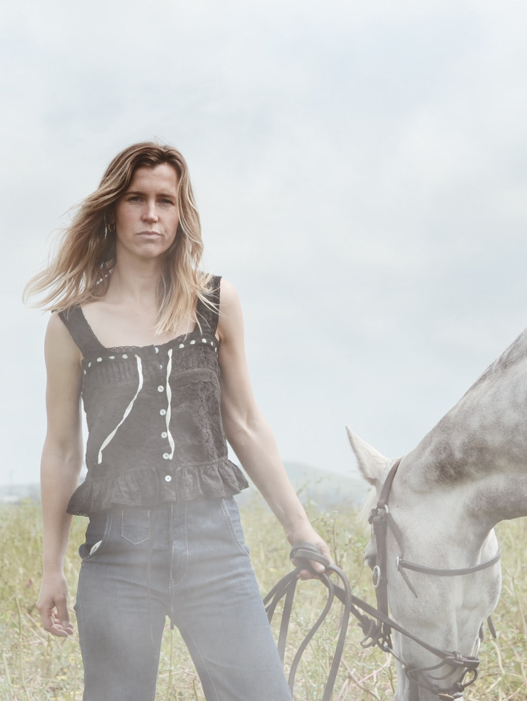 100% RECYCLED COTTON - ETIENNE CAMI WHITE