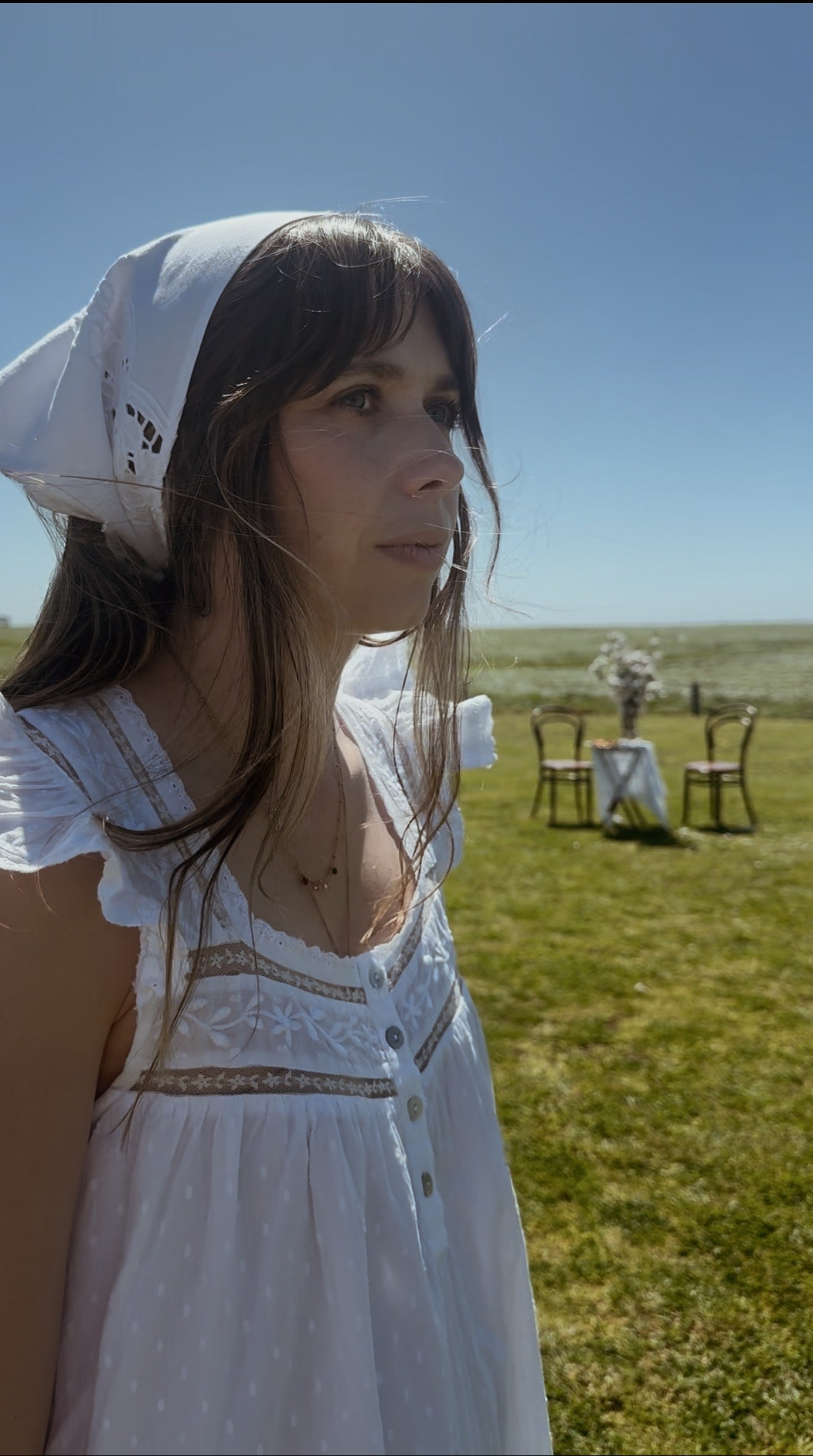 100% RECYCLED COTTON - ALICE DRESS -  WHITE