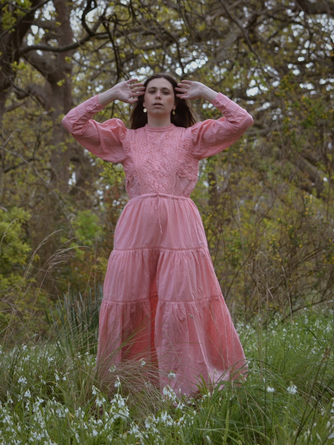 SAINSBURY COTTON LACE DRESS PINK