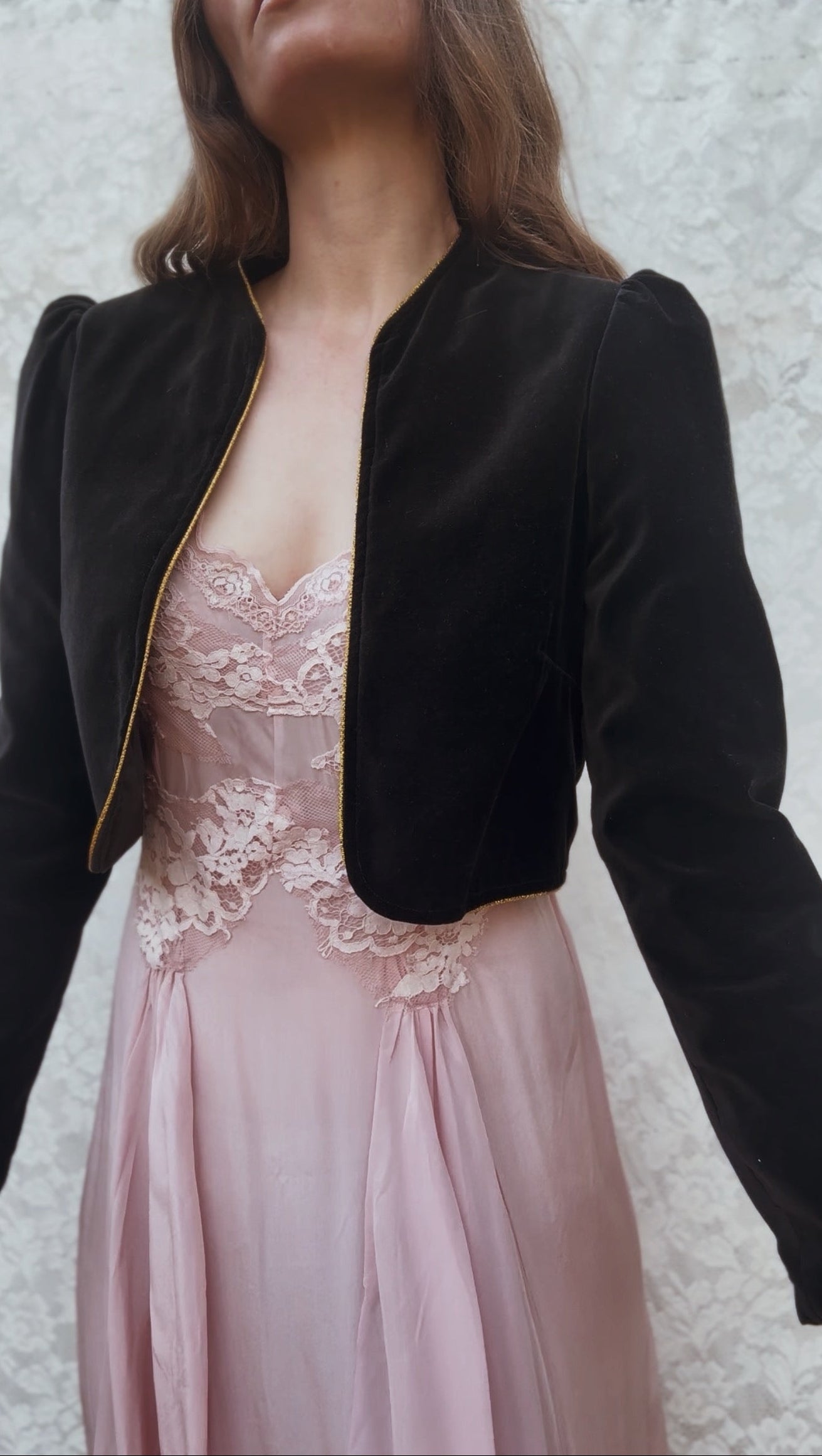 VINTAGE VELVETEEN CROP JACKET XS