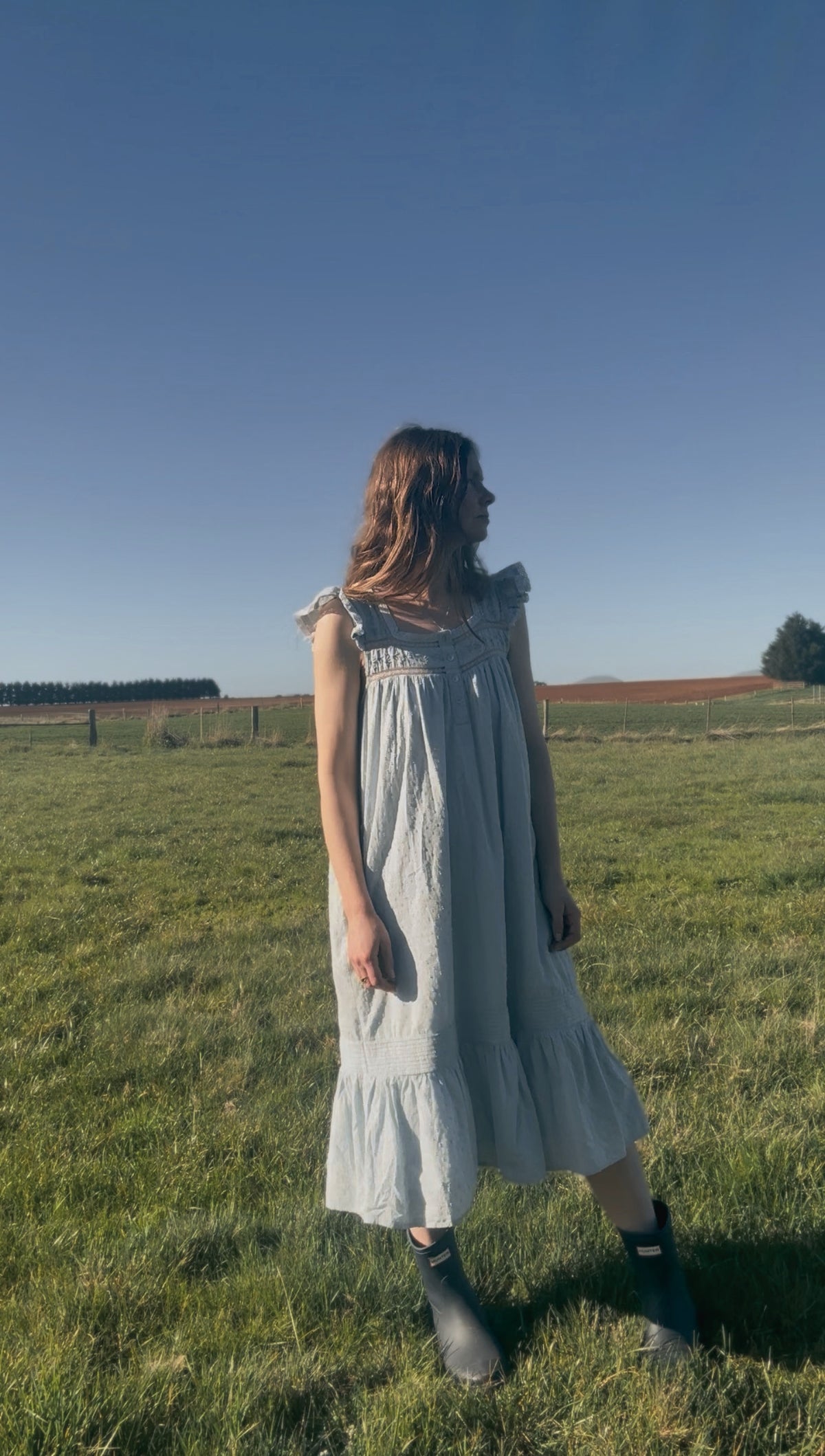 100% RECYCLED COTTON - ALICE DRESS BABY BLUE