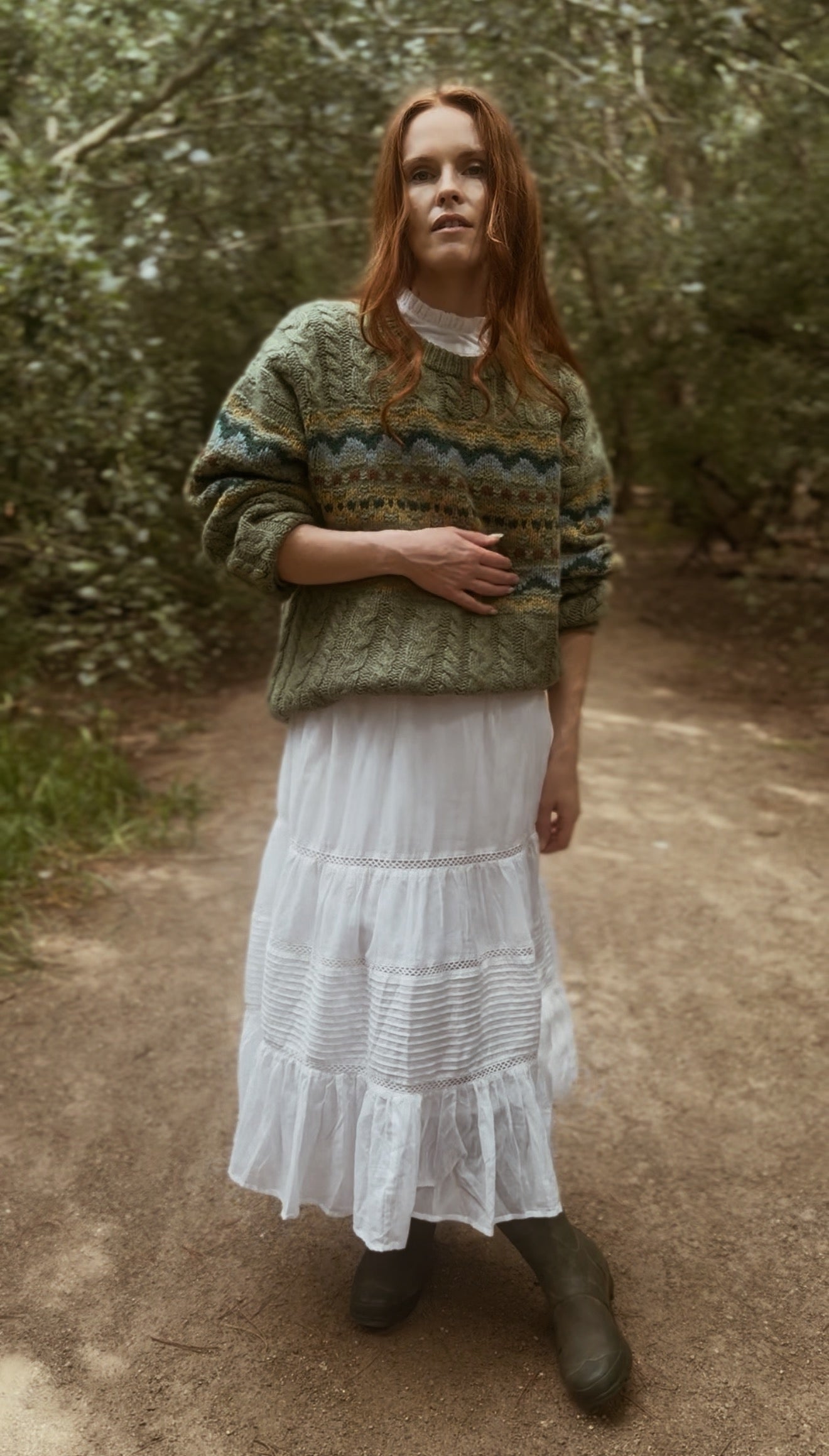 VINTAGE GREEN WOOL JUMPER S-XL